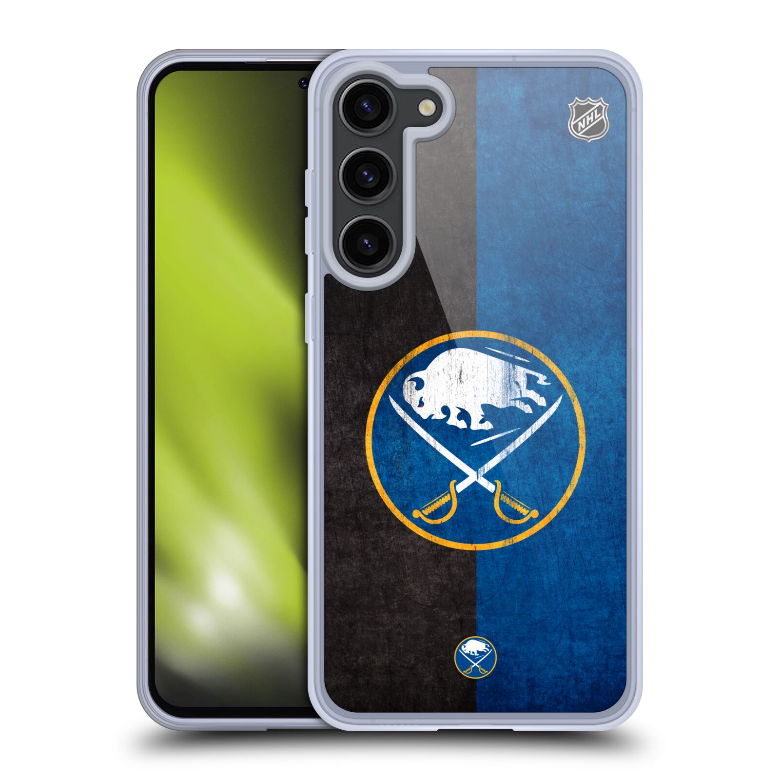 Silikonové pouzdro na mobil Samsung Galaxy S23 Plus - NHL - Půlené logo Buffalo Sabres (Silikonový kryt, obal, pouzdro na mobilní telefon Samsung Galaxy S23 Plus s licencovaným motivem NHL - Půlené logo Buffalo Sabres)