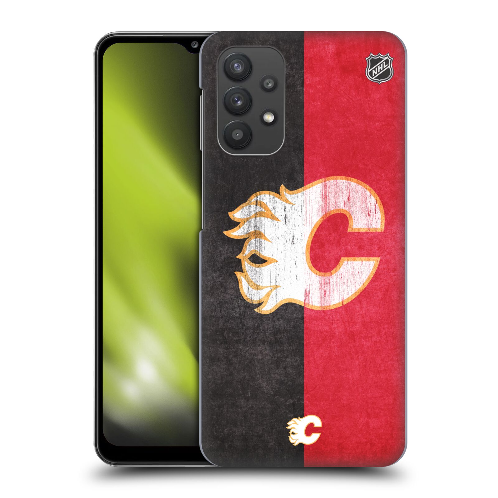 Plastové pouzdro na mobil Samsung Galaxy A32 5G - NHL - Půlené logo Calgary Flames