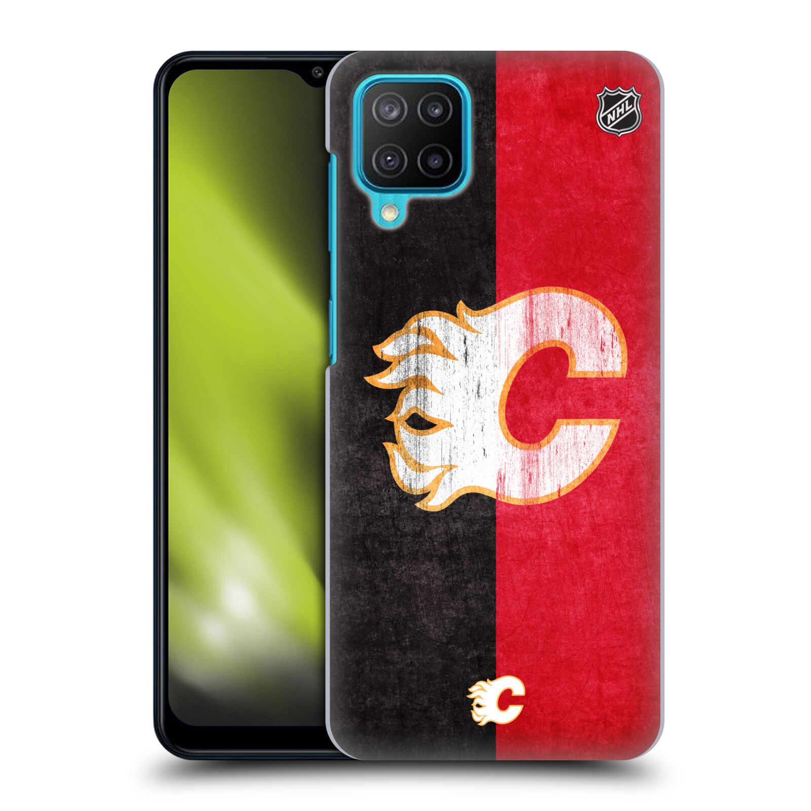 Plastové pouzdro na mobil Samsung Galaxy M12 - NHL - Půlené logo Calgary Flames