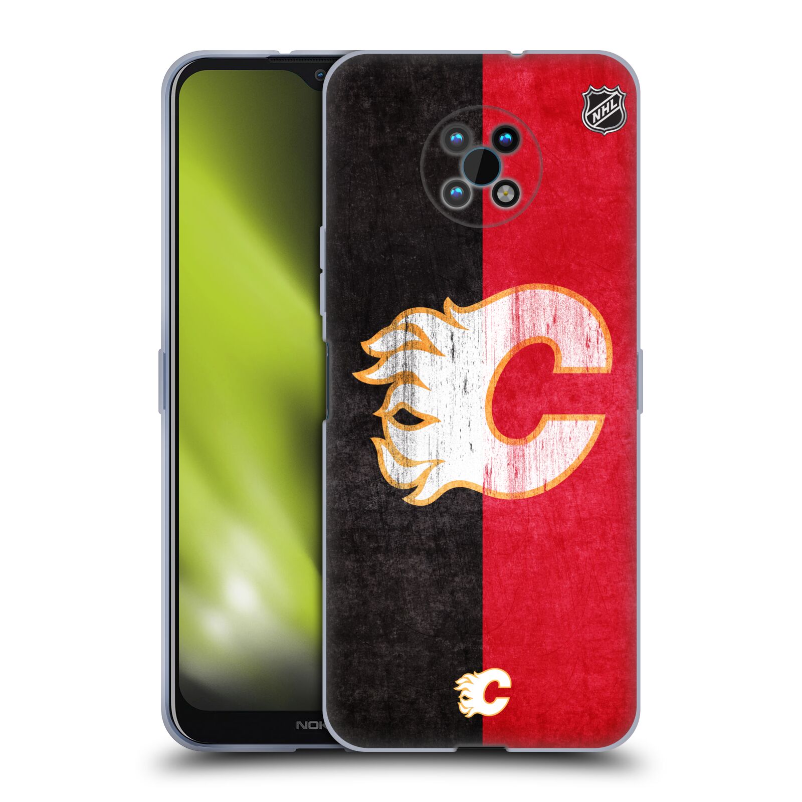 Silikonové pouzdro na mobil Nokia G50 5G - NHL - Půlené logo Calgary Flames