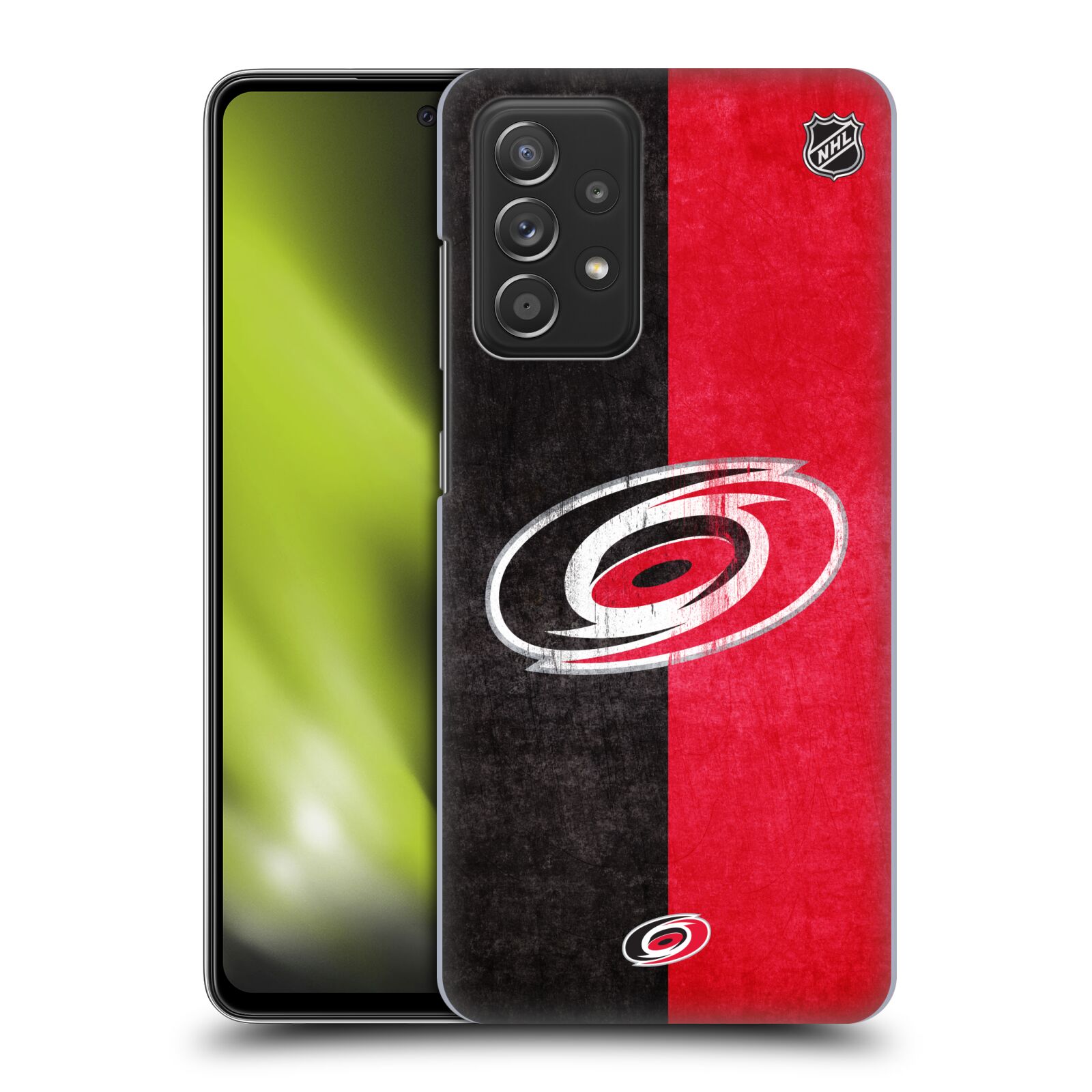 Plastové pouzdro na mobil Samsung Galaxy A52 / A52 5G / A52s 5G - NHL - Půlené logo Carolina Hurricanes