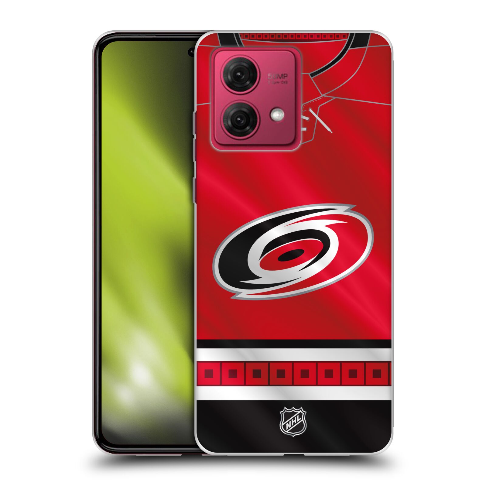 Silikonové pouzdro na mobil Motorola Moto G84 5G - NHL - Dres Carolina Hurricanes (Silikonový kryt, obal, pouzdro na mobilní telefon Motorola Moto G84 5G s licencovaným motivem NHL - Dres Carolina Hurricanes)