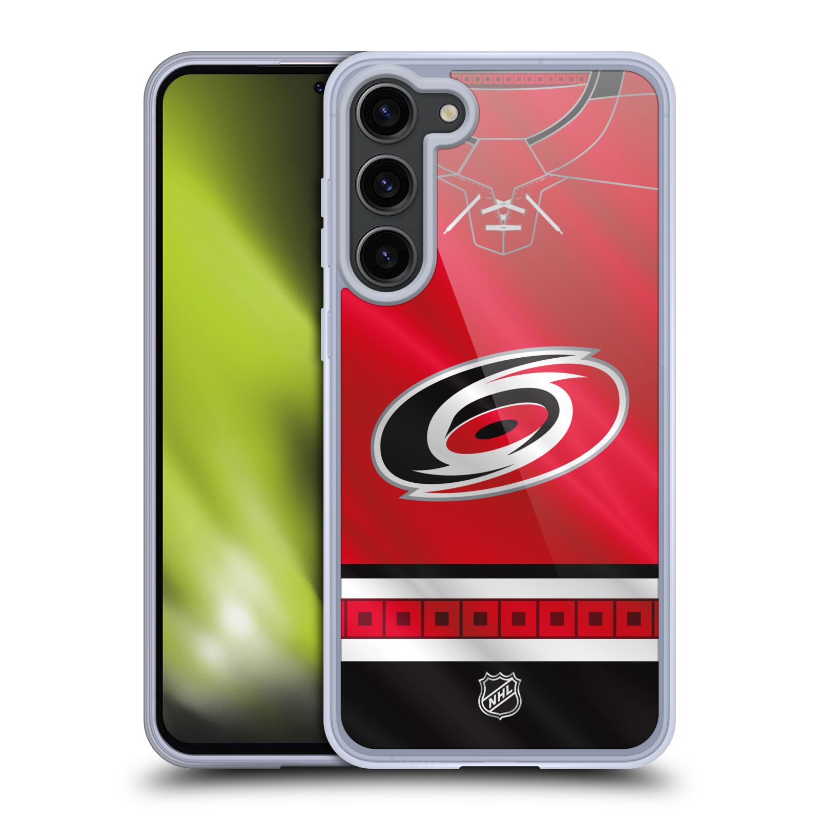 Silikonové pouzdro na mobil Samsung Galaxy S23 Plus - NHL - Dres Carolina Hurricanes (Silikonový kryt, obal, pouzdro na mobilní telefon Samsung Galaxy S23 Plus s licencovaným motivem NHL - Dres Carolina Hurricanes)