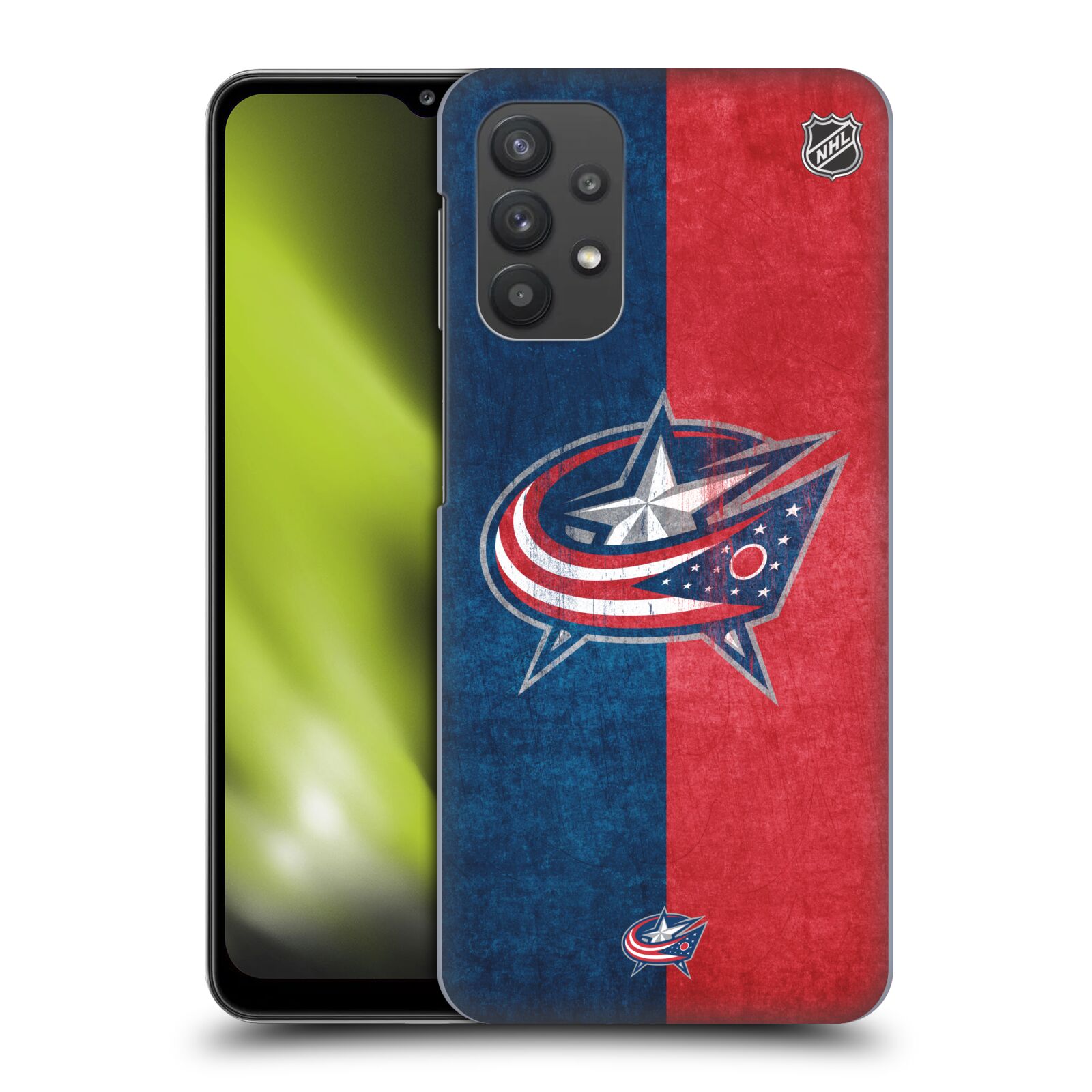 Plastové pouzdro na mobil Samsung Galaxy A32 5G - NHL - Půlené logo Columbus Blue Jackets