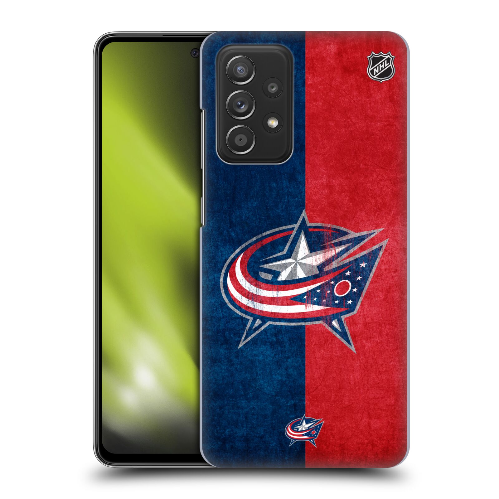 Plastové pouzdro na mobil Samsung Galaxy A52 / A52 5G / A52s 5G - NHL - Půlené logo Columbus Blue Jackets