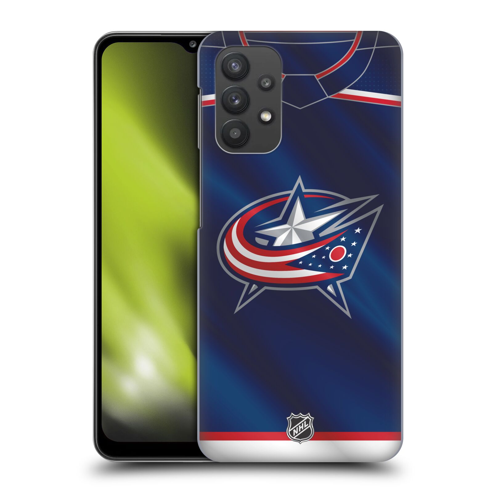 Plastové pouzdro na mobil Samsung Galaxy A32 5G - NHL - Dres Columbus Blue Jackets