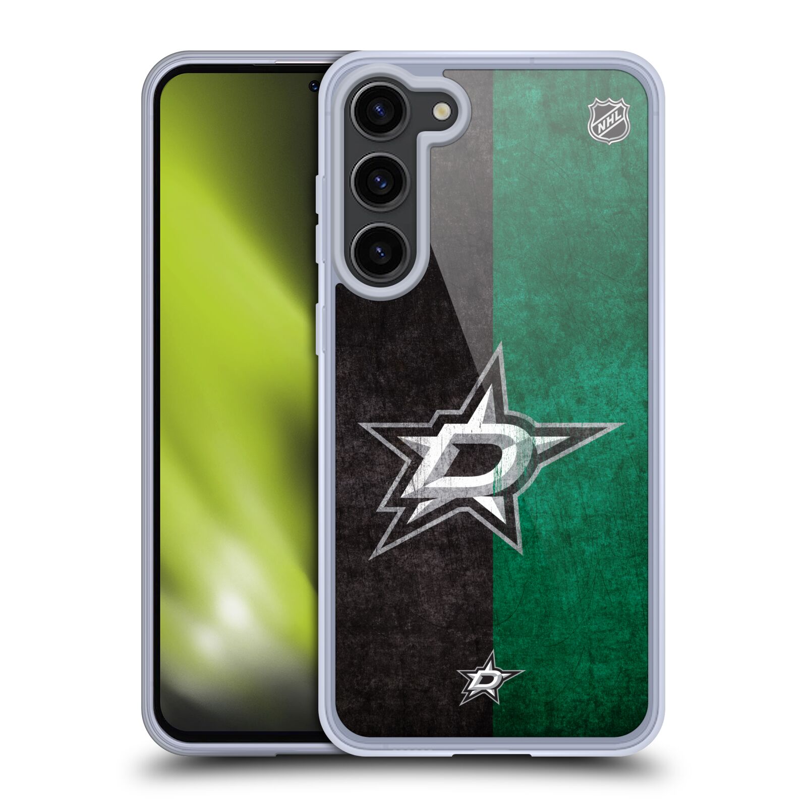 Silikonové pouzdro na mobil Samsung Galaxy S23 Plus - NHL - Půlené logo Dallas Stars (Silikonový kryt, obal, pouzdro na mobilní telefon Samsung Galaxy S23 Plus s licencovaným motivem NHL - Půlené logo Dallas Stars)