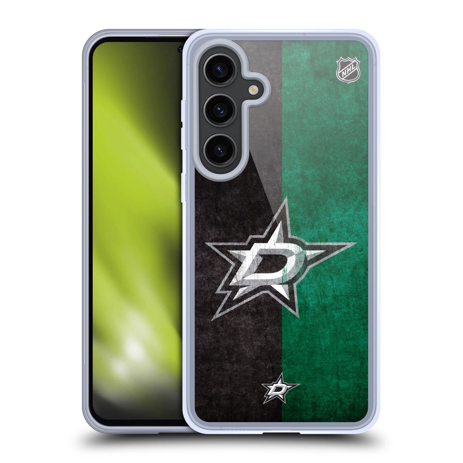 Silikonové lesklé pouzdro na mobil Samsung Galaxy S24 Plus - NHL - Půlené logo Dallas Stars (Silikonový kryt, obal, pouzdro na mobilní telefon Samsung Galaxy S24 Plus s licencovaným motivem NHL - Půlené logo Dallas Stars)