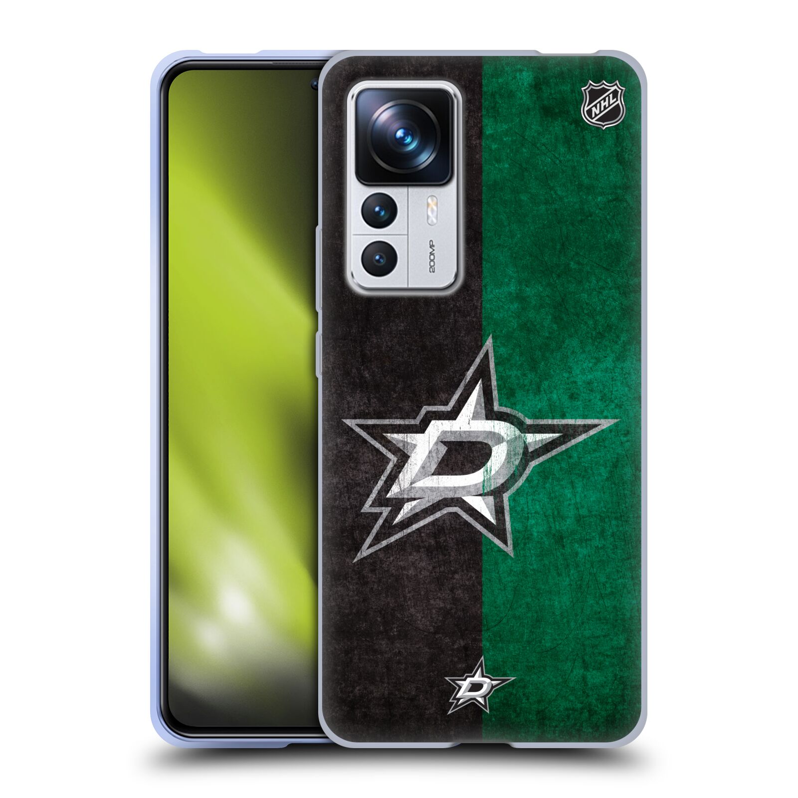 Silikonové pouzdro na mobil Xiaomi 12T / 12T Pro - NHL - Půlené logo Dallas Stars (Silikonový kryt, obal, pouzdro na mobilní telefon Xiaomi 12T / 12T Pro s licencovaným motivem NHL - Půlené logo Dallas Stars)