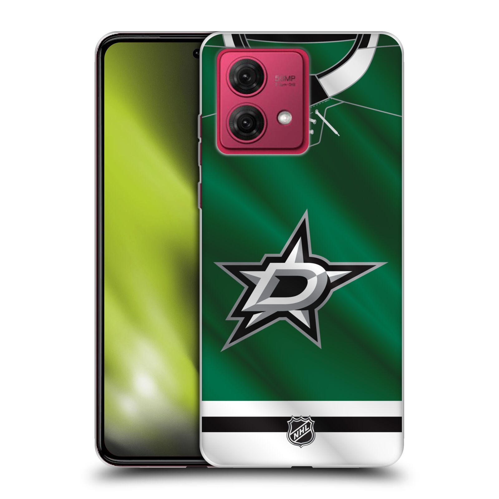 Silikonové pouzdro na mobil Motorola Moto G84 5G - NHL - Dres Dallas Stars (Silikonový kryt, obal, pouzdro na mobilní telefon Motorola Moto G84 5G s licencovaným motivem NHL - Dres Dallas Stars)