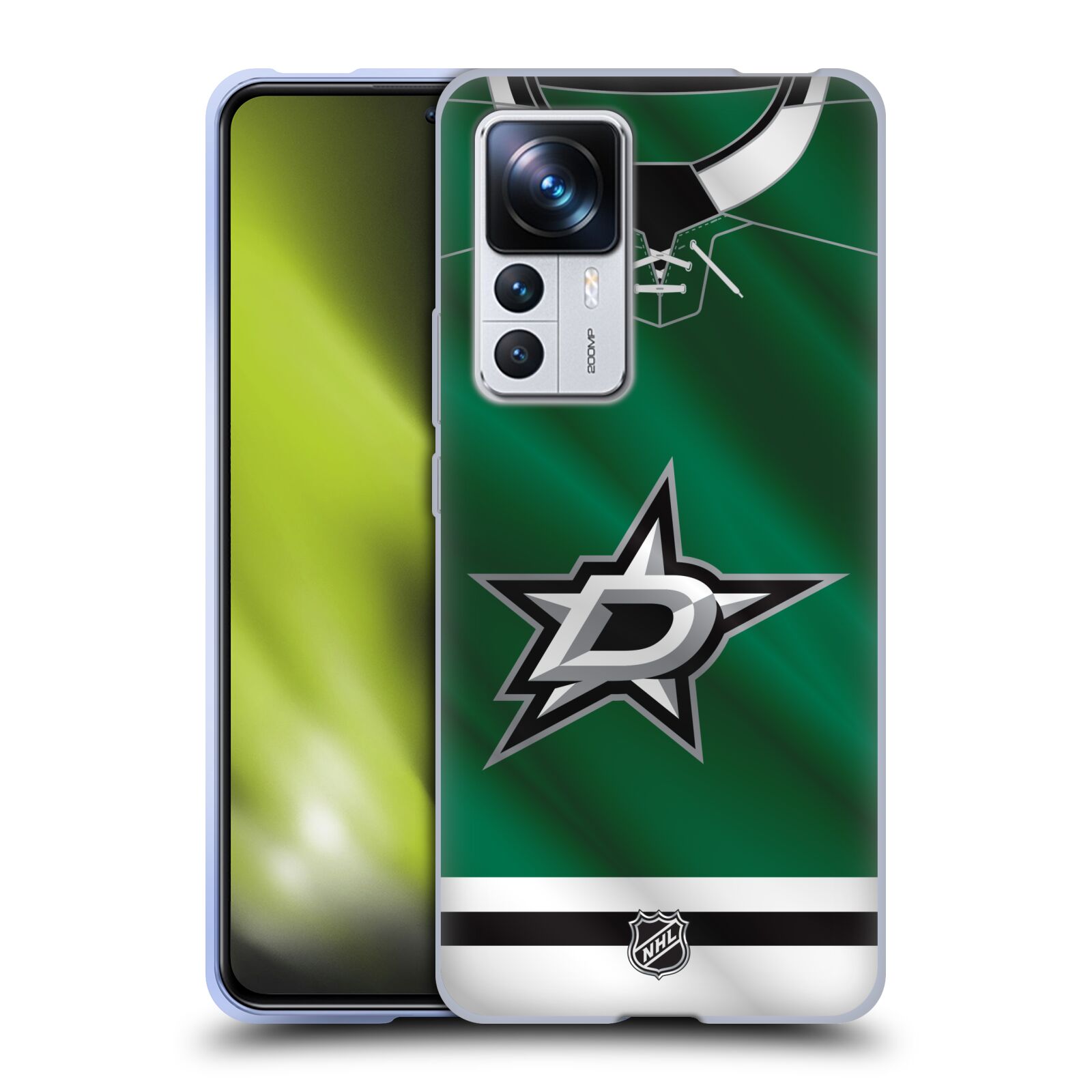 Silikonové pouzdro na mobil Xiaomi 12T / 12T Pro - NHL - Dres Dallas Stars (Silikonový kryt, obal, pouzdro na mobilní telefon Xiaomi 12T / 12T Pro s licencovaným motivem NHL - Dres Dallas Stars)