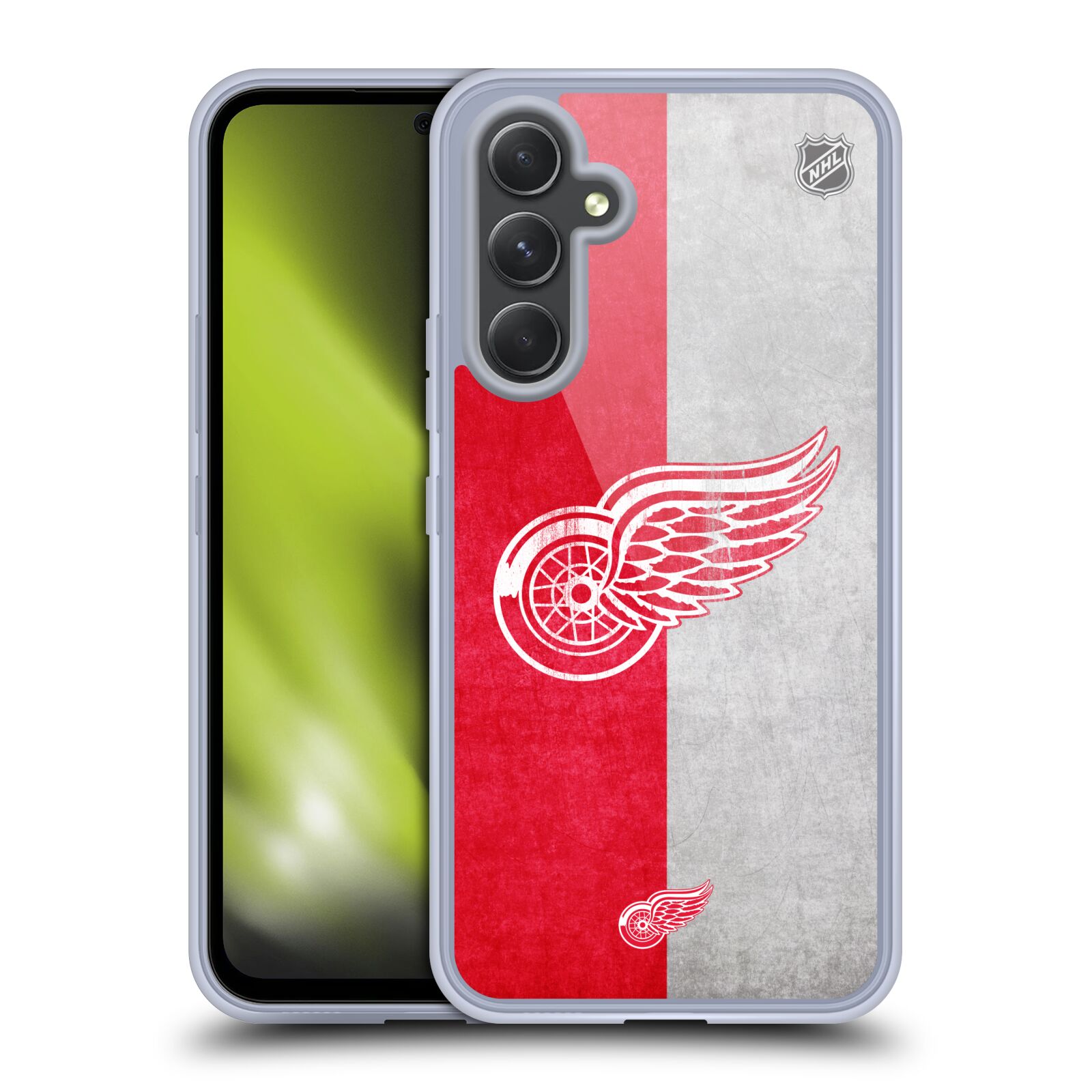 Silikonové pouzdro na mobil Samsung Galaxy A54 5G - NHL - Půlené logo Detroit Red Wings (Silikonový kryt, obal, pouzdro na mobilní telefon Samsung Galaxy A54 5G s licencovaným motivem NHL - Půlené logo Detroit Red Wings)