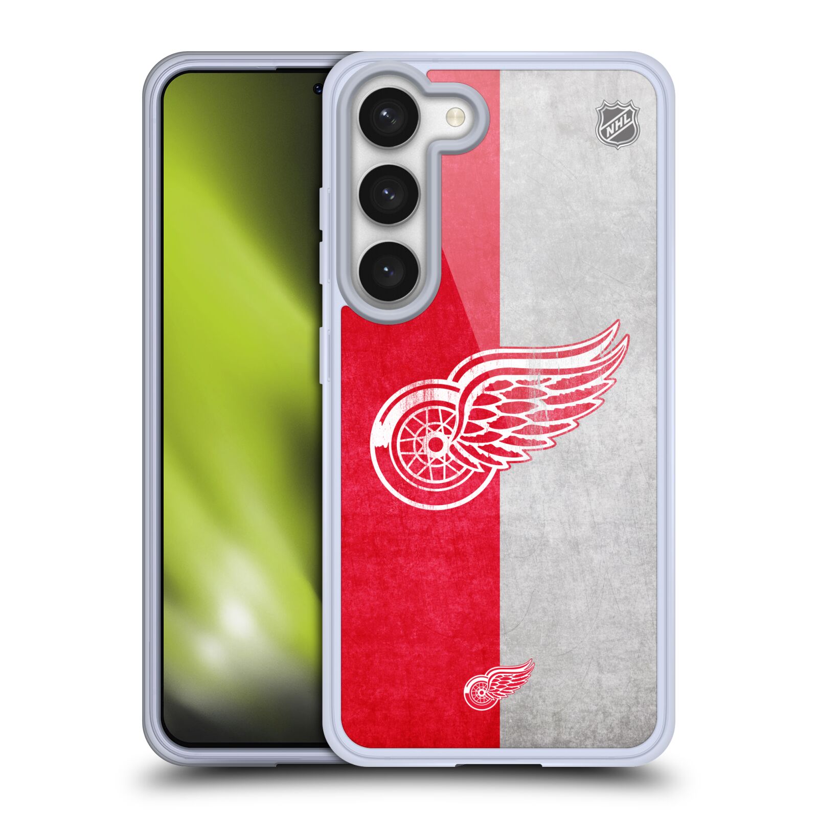 Silikonové pouzdro na mobil Samsung Galaxy S23 - NHL - Půlené logo Detroit Red Wings (Silikonový kryt, obal, pouzdro na mobilní telefon Samsung Galaxy S23 s licencovaným motivem NHL - Půlené logo Detroit Red Wings)
