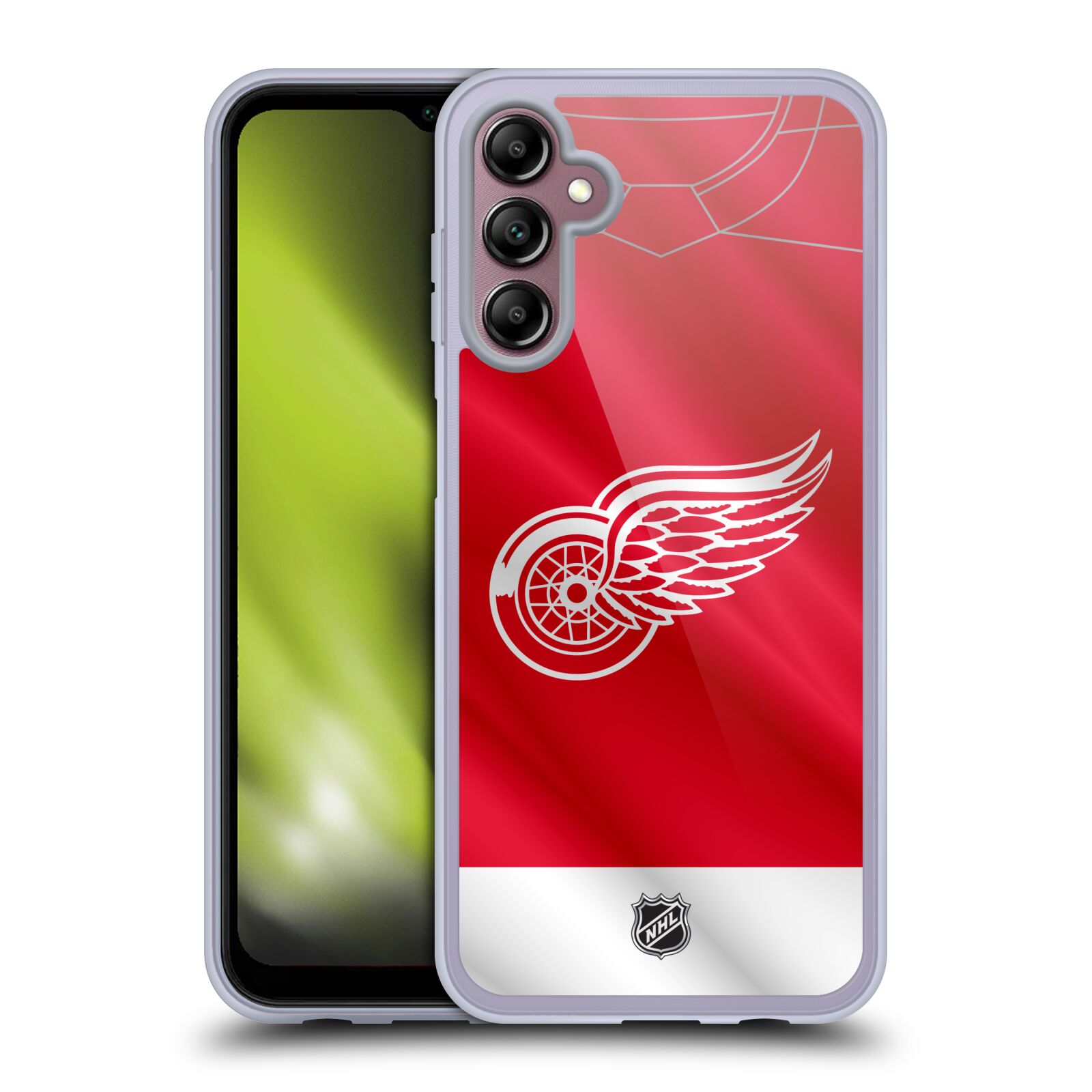 Silikonové pouzdro na mobil Samsung Galaxy A14 5G / LTE - NHL - Dres Detroit Red Wings (Silikonový kryt, obal, pouzdro na mobilní telefon Samsung Galaxy A14 5G / LTE s licencovaným motivem NHL - Dres Detroit Red Wings)