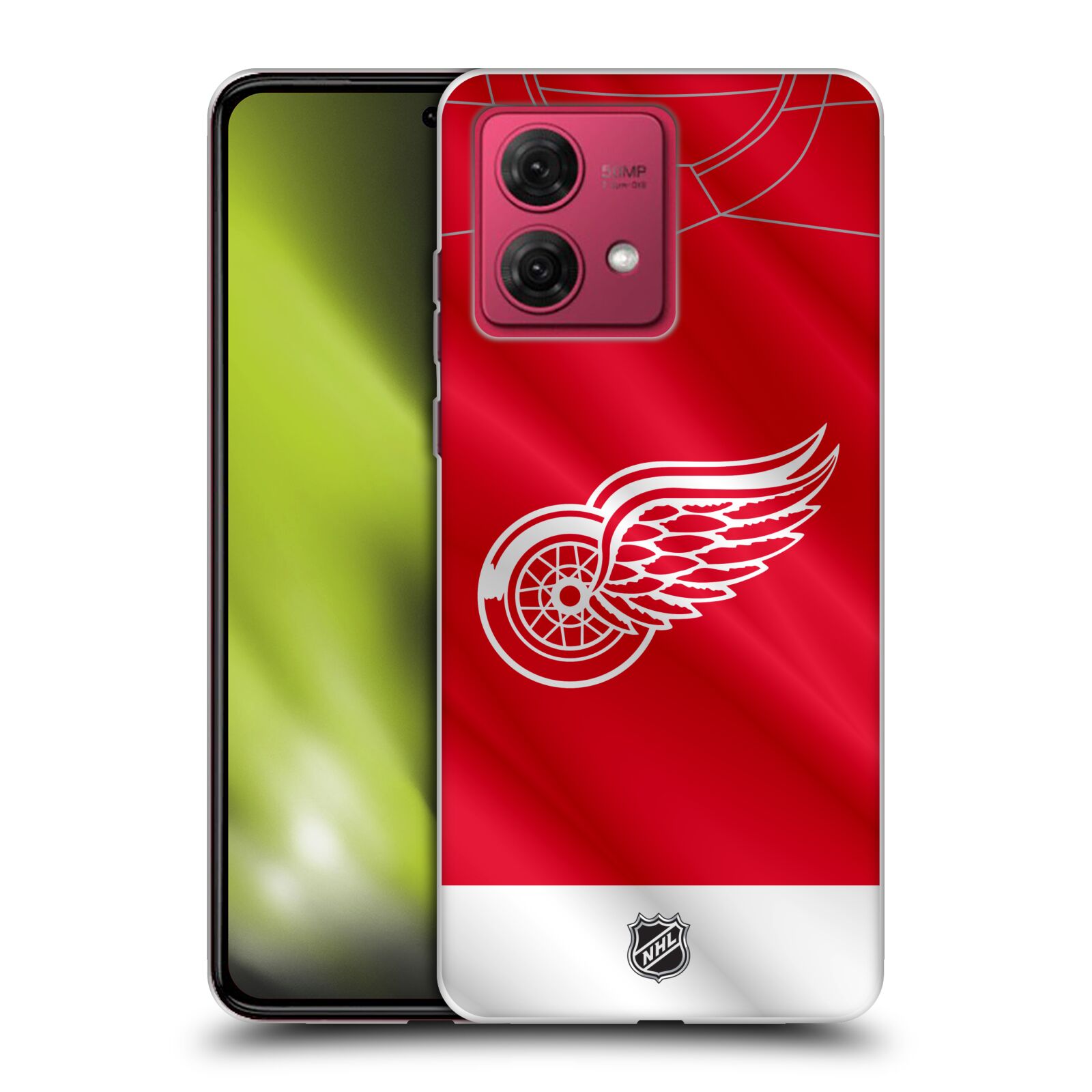 Silikonové pouzdro na mobil Motorola Moto G84 5G - NHL - Dres Detroit Red Wings (Silikonový kryt, obal, pouzdro na mobilní telefon Motorola Moto G84 5G s licencovaným motivem NHL - Dres Detroit Red Wings)