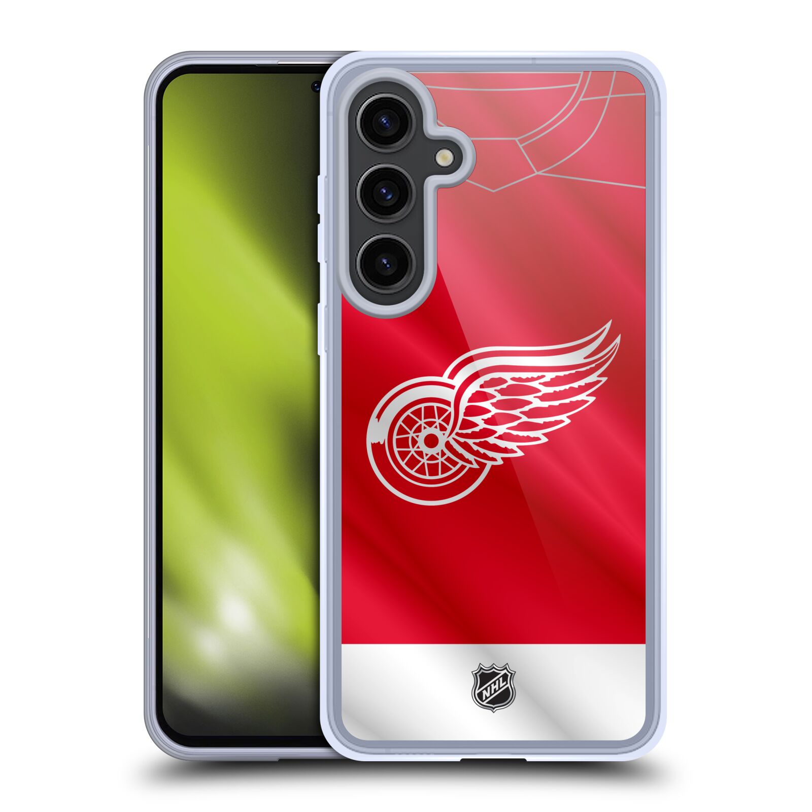Silikonové lesklé pouzdro na mobil Samsung Galaxy S24 Plus - NHL - Dres Detroit Red Wings (Silikonový kryt, obal, pouzdro na mobilní telefon Samsung Galaxy S24 Plus s licencovaným motivem NHL - Dres Detroit Red Wings)
