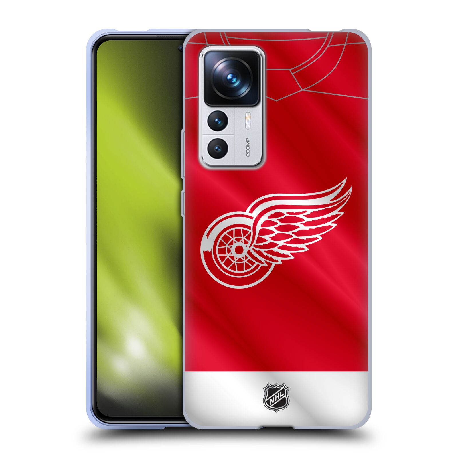 Silikonové pouzdro na mobil Xiaomi 12T / 12T Pro - NHL - Dres Detroit Red Wings (Silikonový kryt, obal, pouzdro na mobilní telefon Xiaomi 12T / 12T Pro s licencovaným motivem NHL - Dres Detroit Red Wings)