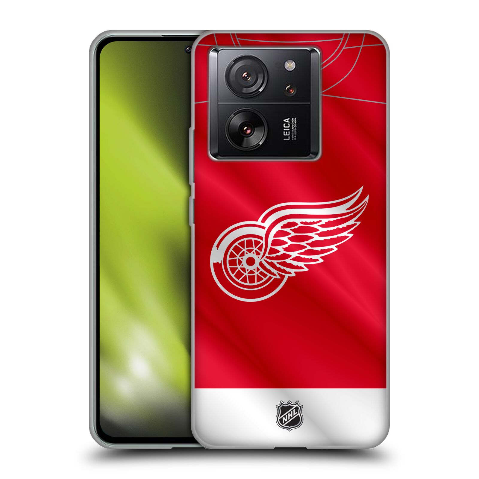 Silikonové pouzdro na mobil Xiaomi 13T / 13T Pro - NHL - Dres Detroit Red Wings (Silikonový kryt, obal, pouzdro na mobilní telefon Xiaomi 13T / 13T Pro s licencovaným motivem NHL - Dres Detroit Red Wings)