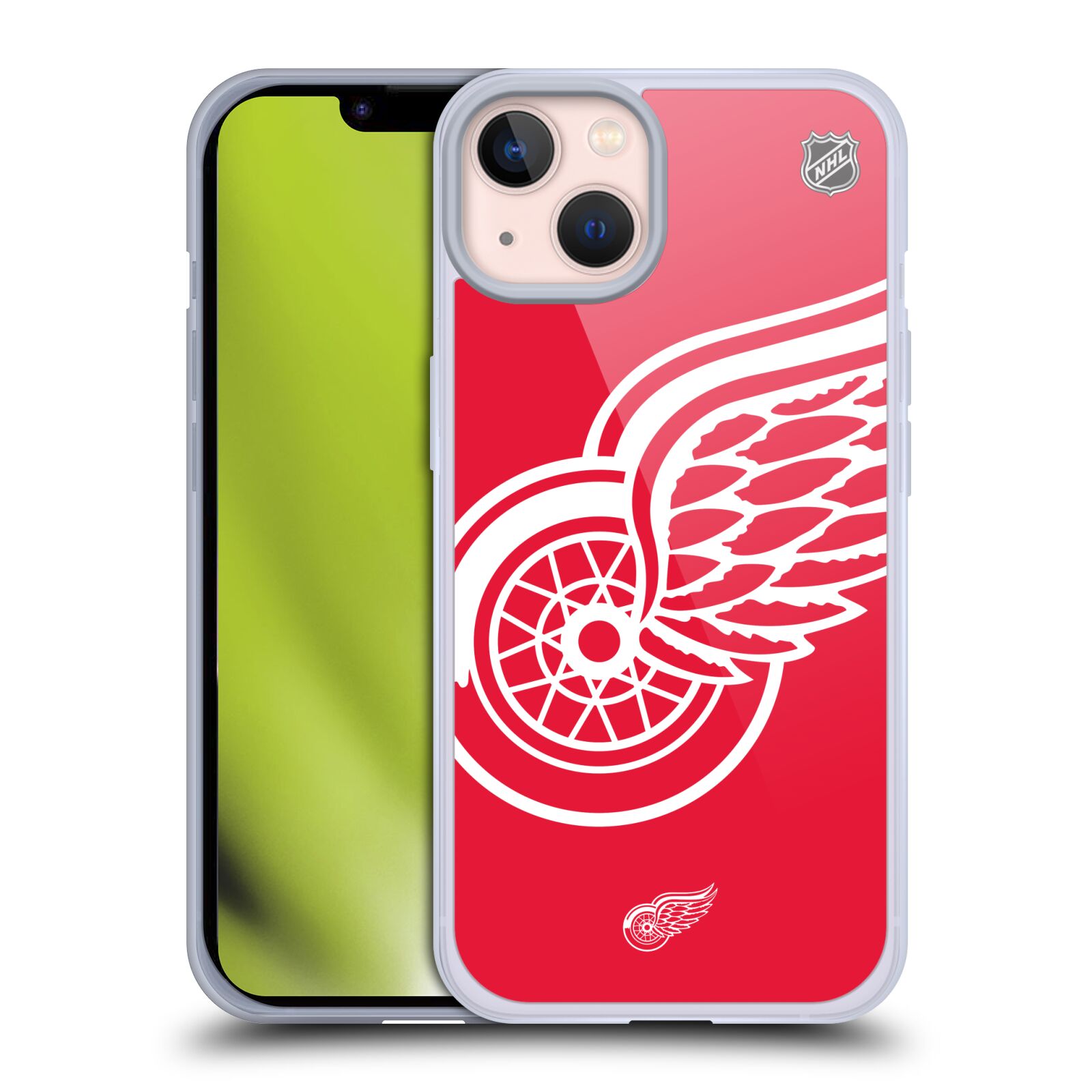 Silikonové pouzdro na mobil Apple iPhone 13 - NHL - Velké logo Detroit Red Wings (Silikonový kryt, obal, pouzdro na mobilní telefon Apple iPhone 13 s licencovaným motivem NHL - Velké logo Detroit Red Wings)