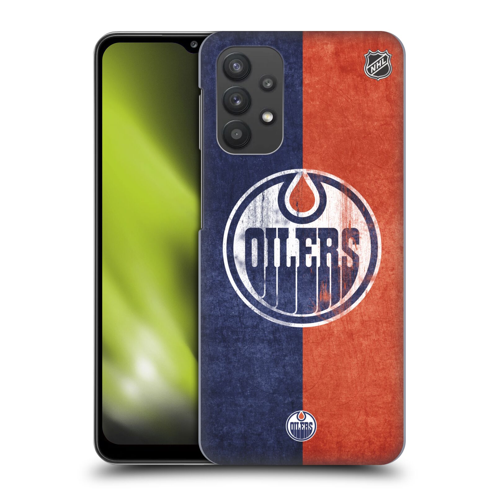 Plastové pouzdro na mobil Samsung Galaxy A32 5G - NHL - Půlené logo Edmonton Oilers