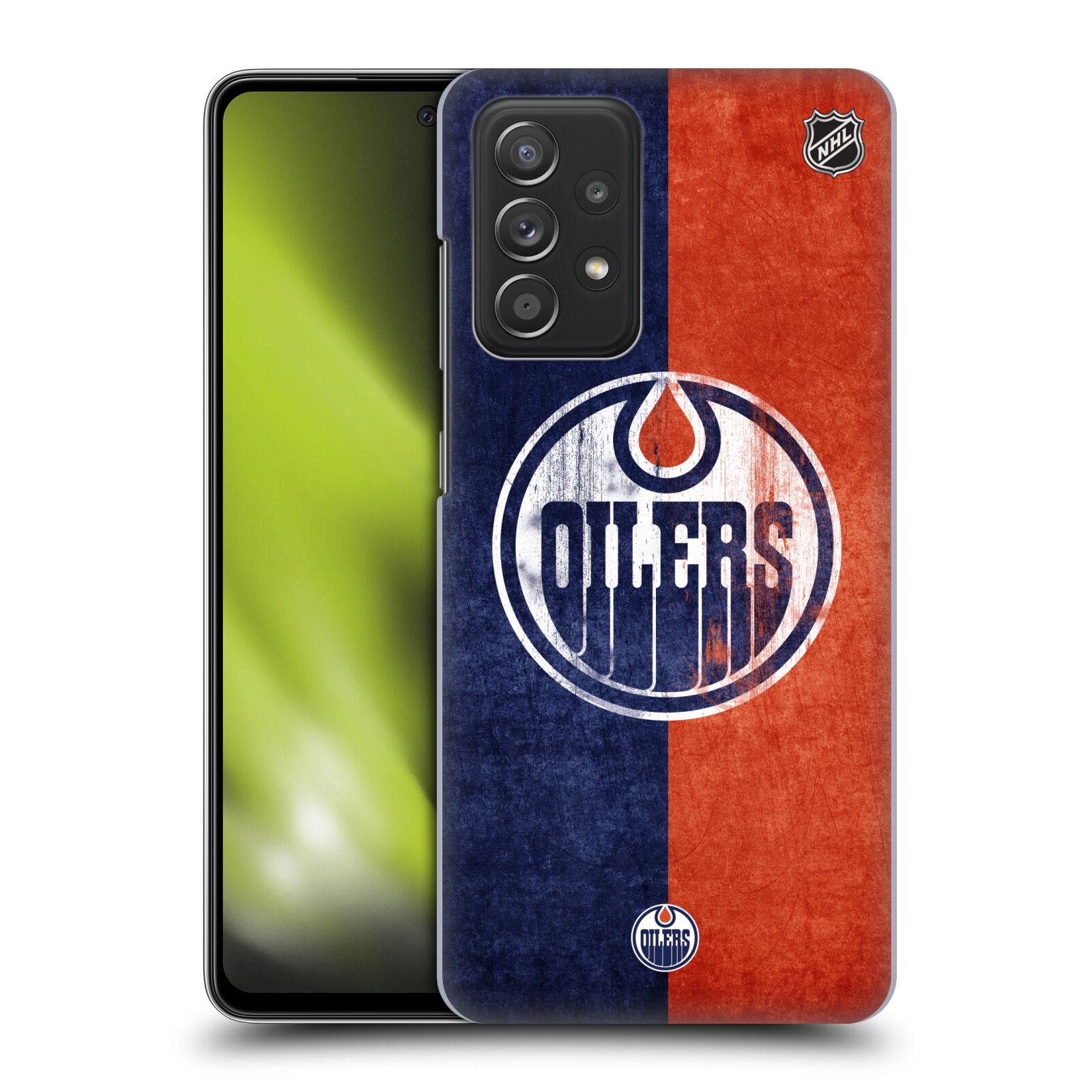 Plastové pouzdro na mobil Samsung Galaxy A52 / A52 5G / A52s 5G - NHL - Půlené logo Edmonton Oilers