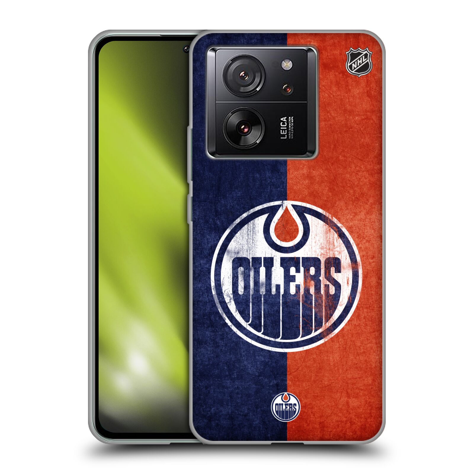 Silikonové pouzdro na mobil Xiaomi 13T / 13T Pro - NHL - Půlené logo Edmonton Oilers (Silikonový kryt, obal, pouzdro na mobilní telefon Xiaomi 13T / 13T Pro s licencovaným motivem NHL - Půlené logo Edmonton Oilers)