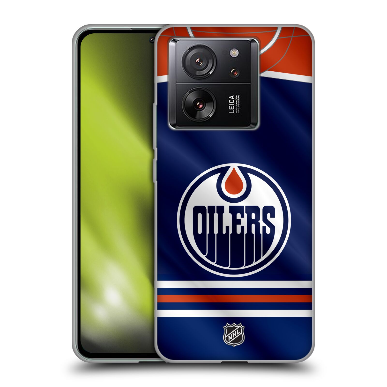 Silikonové pouzdro na mobil Xiaomi 13T / 13T Pro - NHL - Dres Edmonton Oilers (Silikonový kryt, obal, pouzdro na mobilní telefon Xiaomi 13T / 13T Pro s licencovaným motivem NHL - Dres Edmonton Oilers)