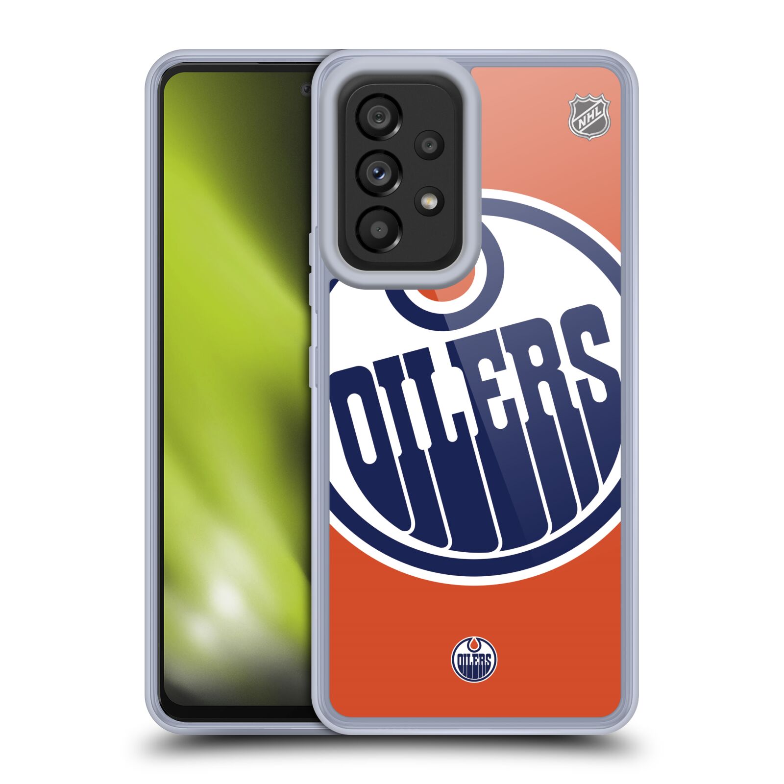 Silikonové pouzdro na mobil Samsung Galaxy A53 5G - NHL - Velké logo Edmonton Oilers (Silikonový kryt, obal, pouzdro na mobilní telefon Samsung Galaxy A53 5G s licencovaným motivem NHL - Velké logo Edmonton Oilers)