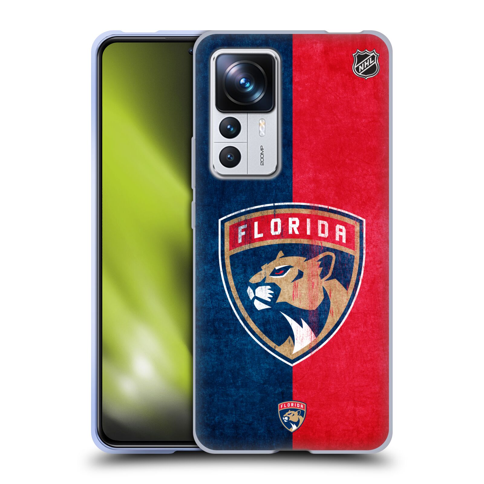 Silikonové pouzdro na mobil Xiaomi 12T / 12T Pro - NHL - Půlené logo Florida Panthers (Silikonový kryt, obal, pouzdro na mobilní telefon Xiaomi 12T / 12T Pro s licencovaným motivem NHL - Půlené logo Florida Panthers)