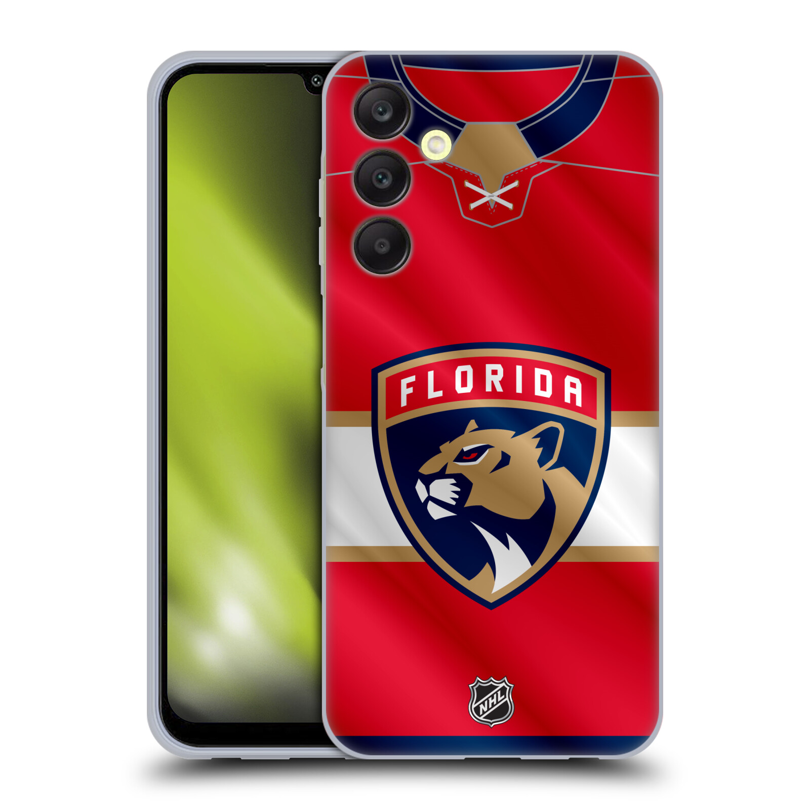 Silikonové pouzdro na mobil Samsung Galaxy A25 5G - NHL - Dres Florida Panthers (Silikonový kryt, obal, pouzdro na mobilní telefon Samsung Galaxy A25 5G s licencovaným motivem NHL - Dres Florida Panthers)