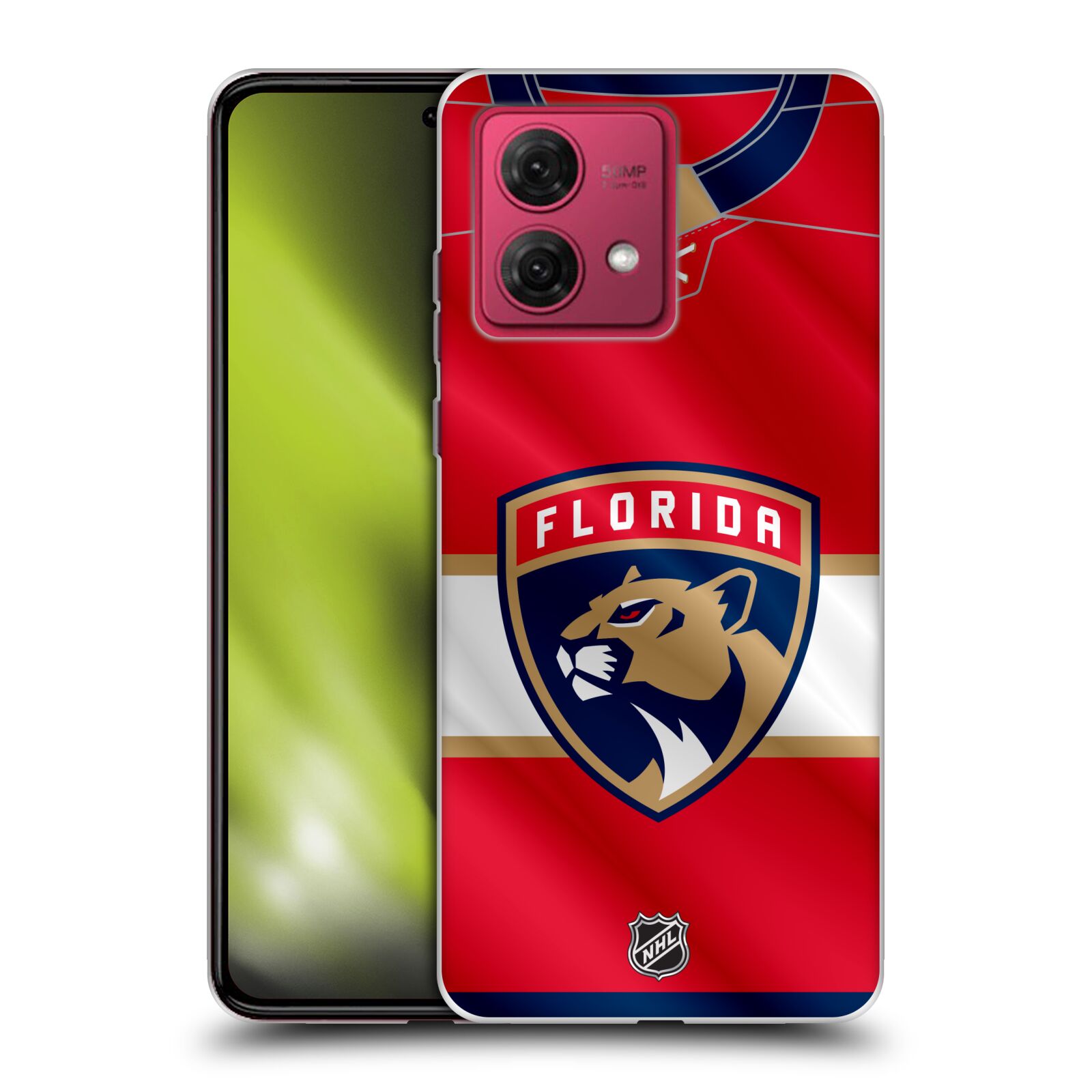 Silikonové pouzdro na mobil Motorola Moto G84 5G - NHL - Dres Florida Panthers (Silikonový kryt, obal, pouzdro na mobilní telefon Motorola Moto G84 5G s licencovaným motivem NHL - Dres Florida Panthers)