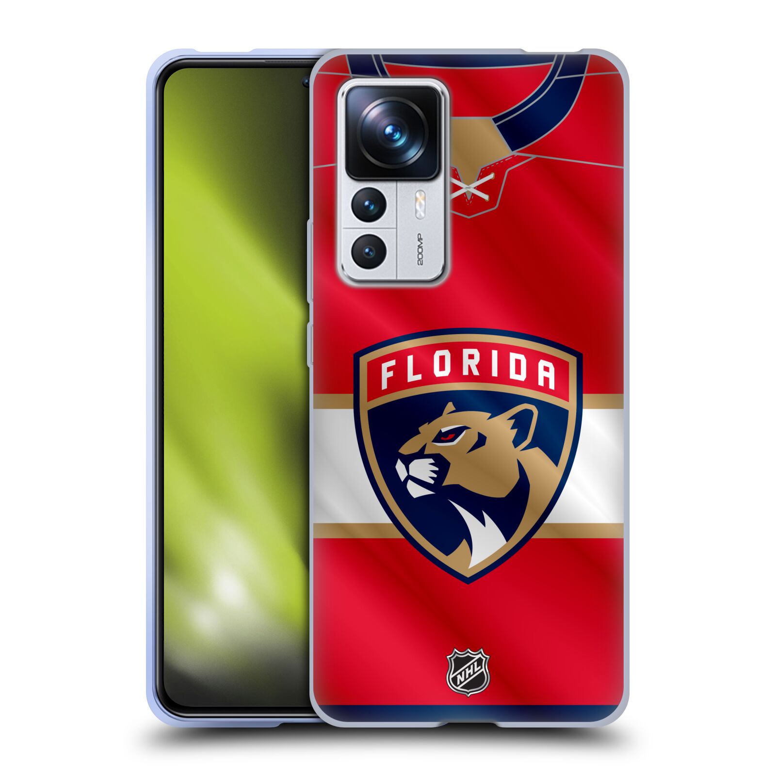 Silikonové pouzdro na mobil Xiaomi 12T / 12T Pro - NHL - Dres Florida Panthers (Silikonový kryt, obal, pouzdro na mobilní telefon Xiaomi 12T / 12T Pro s licencovaným motivem NHL - Dres Florida Panthers)