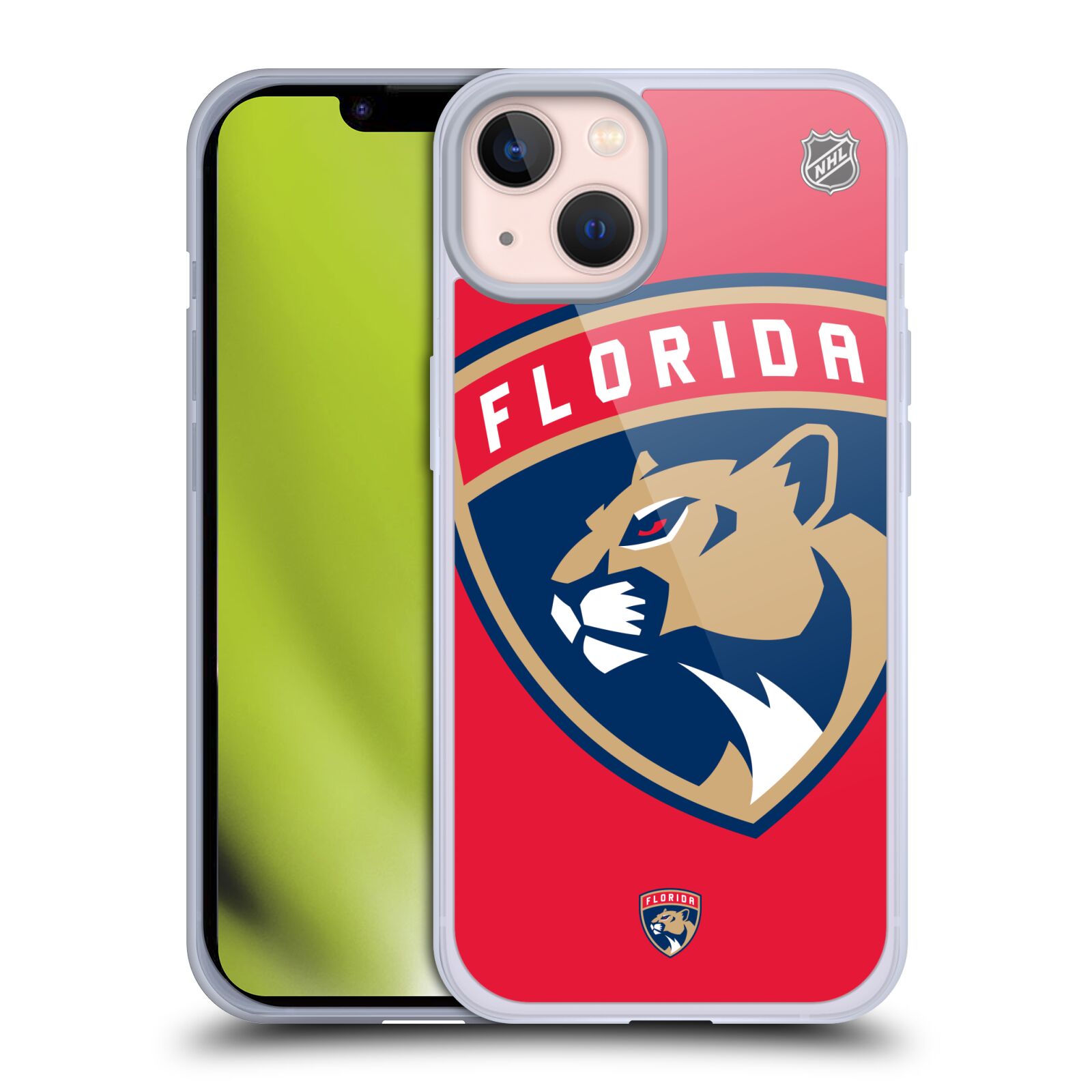 Silikonové pouzdro na mobil Apple iPhone 13 - NHL - Velké logo Florida Panthers (Silikonový kryt, obal, pouzdro na mobilní telefon Apple iPhone 13 s licencovaným motivem NHL - Velké logo Florida Panthers)