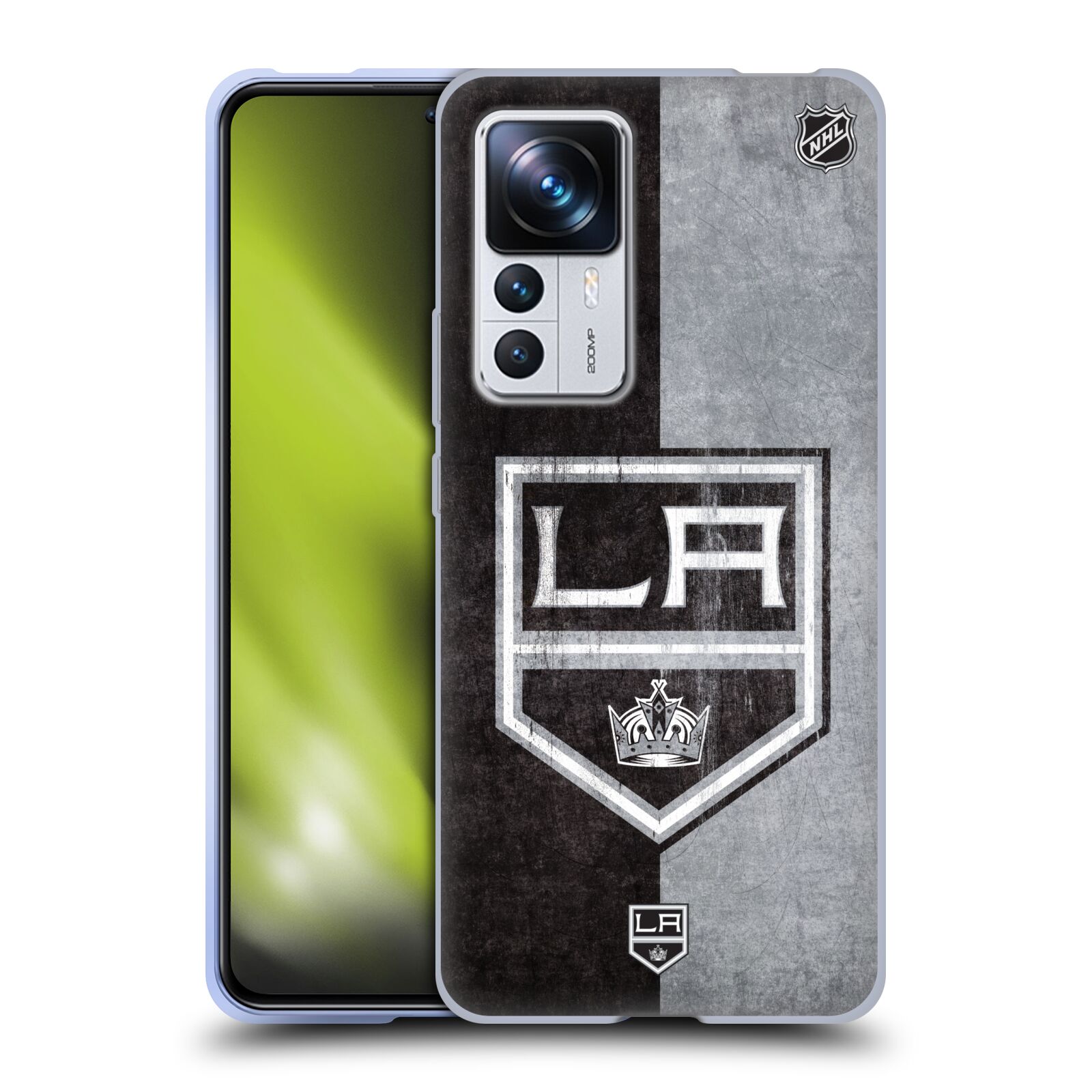 Silikonové pouzdro na mobil Xiaomi 12T / 12T Pro - NHL - Půlené logo Los Angeles Kings (Silikonový kryt, obal, pouzdro na mobilní telefon Xiaomi 12T / 12T Pro s licencovaným motivem NHL - Půlené logo Los Angeles Kings)