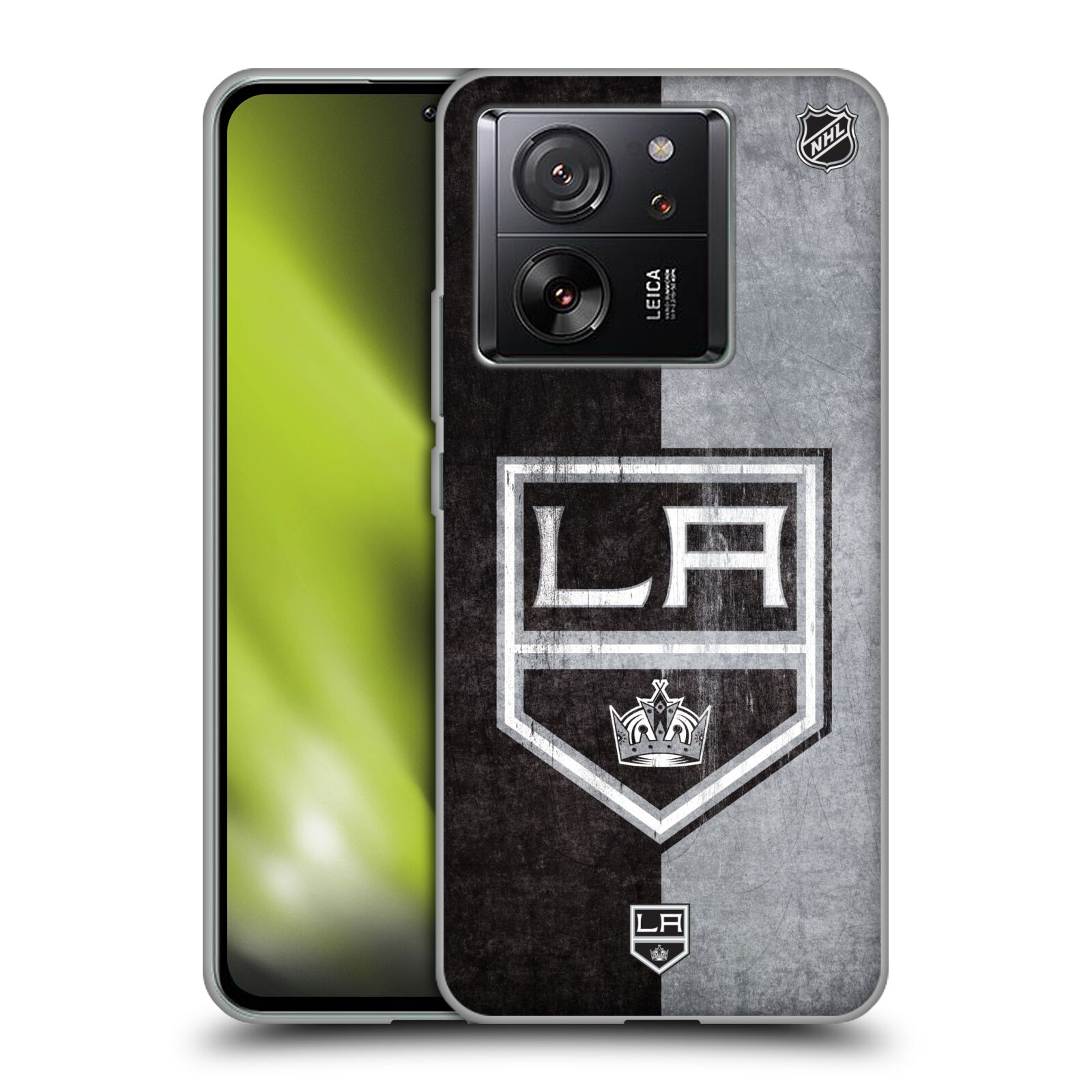 Silikonové pouzdro na mobil Xiaomi 13T / 13T Pro - NHL - Půlené logo Los Angeles Kings (Silikonový kryt, obal, pouzdro na mobilní telefon Xiaomi 13T / 13T Pro s licencovaným motivem NHL - Půlené logo Los Angeles Kings)