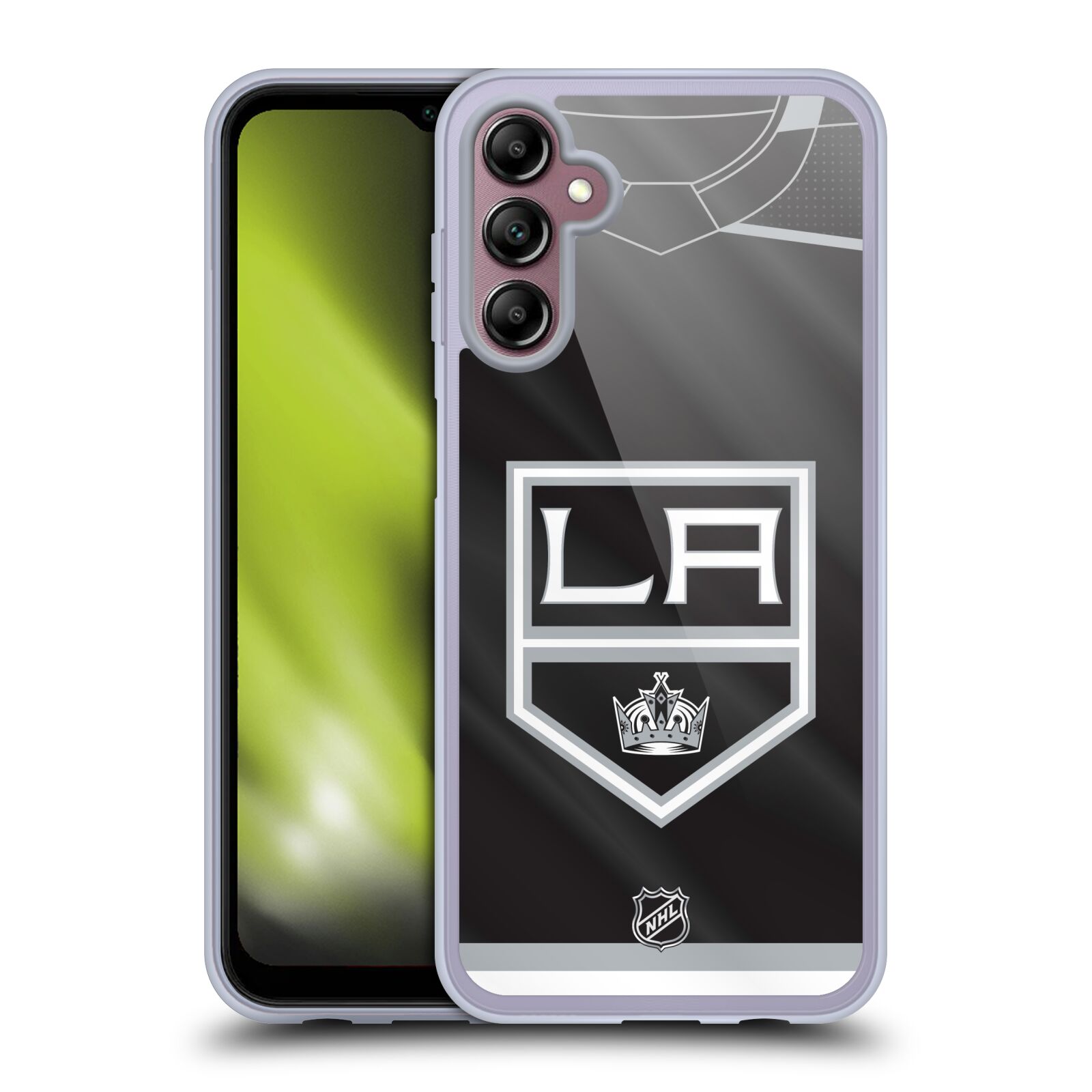 Silikonové pouzdro na mobil Samsung Galaxy A14 5G / LTE - NHL - Dres Los Angeles Kings (Silikonový kryt, obal, pouzdro na mobilní telefon Samsung Galaxy A14 5G / LTE s licencovaným motivem NHL - Dres Los Angeles Kings)