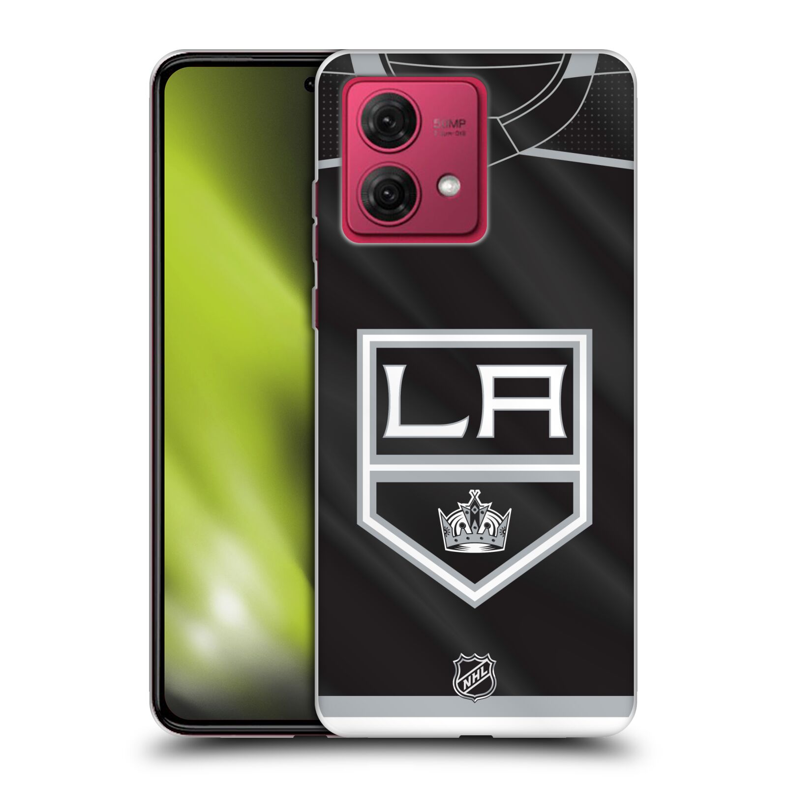 Silikonové pouzdro na mobil Motorola Moto G84 5G - NHL - Dres Los Angeles Kings (Silikonový kryt, obal, pouzdro na mobilní telefon Motorola Moto G84 5G s licencovaným motivem NHL - Dres Los Angeles Kings)