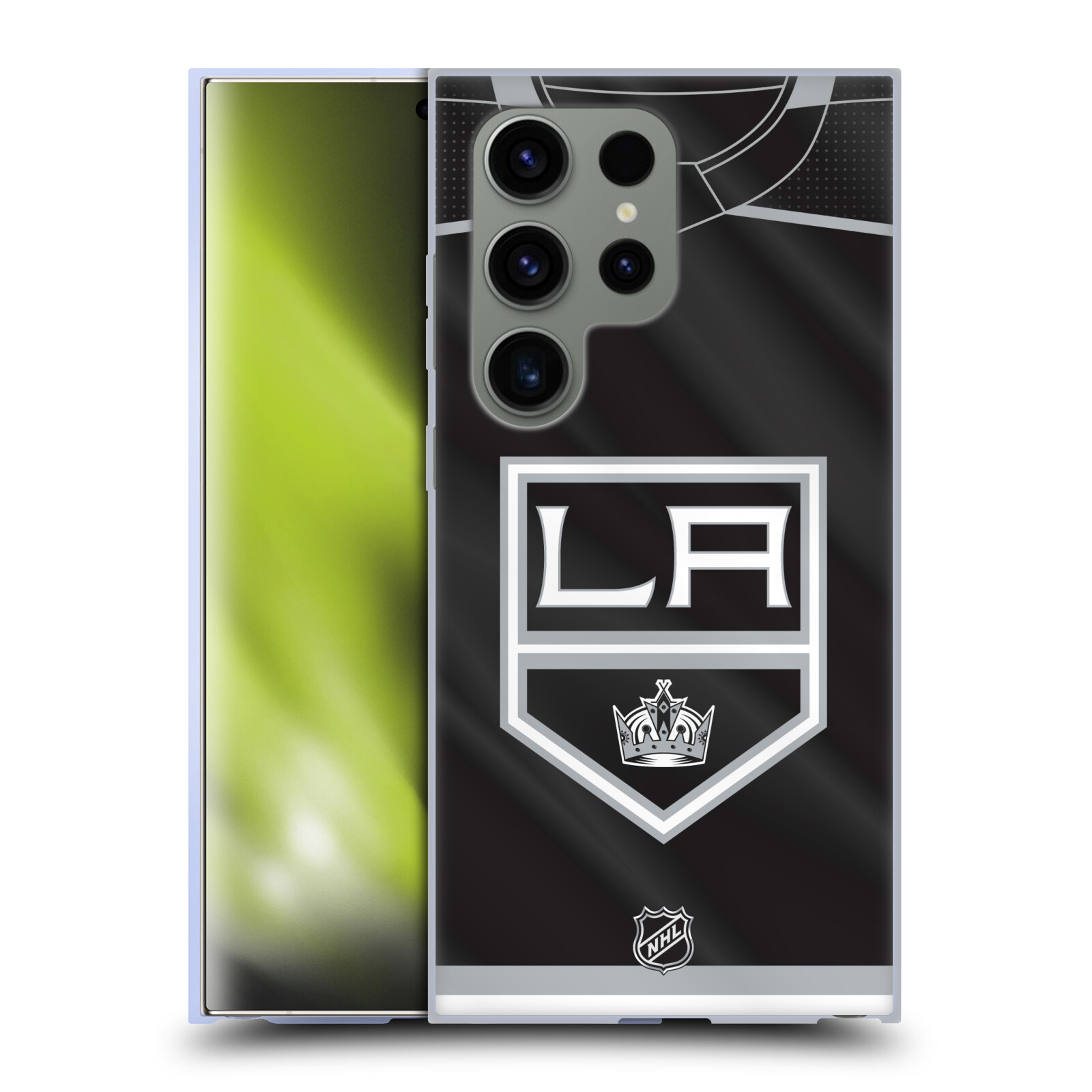 Silikonové lesklé pouzdro na mobil Samsung Galaxy S24 Ultra - NHL - Dres Los Angeles Kings (Silikonový kryt, obal, pouzdro na mobilní telefon Samsung Galaxy S24 Ultra s licencovaným motivem NHL - Dres Los Angeles Kings)