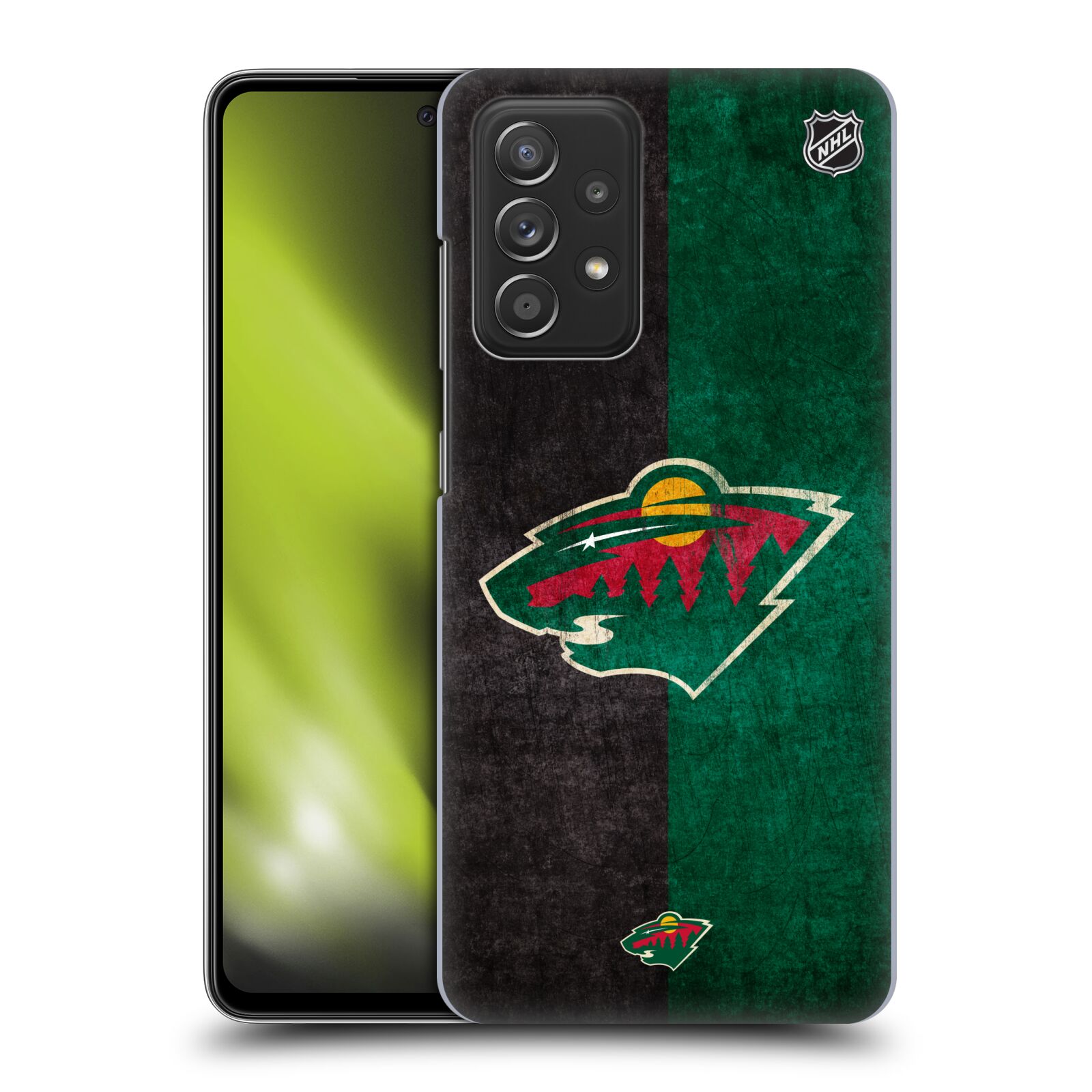 Plastové pouzdro na mobil Samsung Galaxy A52 / A52 5G / A52s 5G - NHL - Půlené logo Minnesota Wild