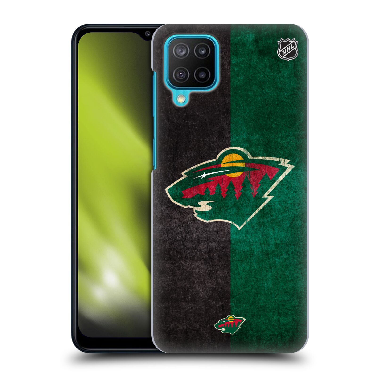 Plastové pouzdro na mobil Samsung Galaxy M12 - NHL - Půlené logo Minnesota Wild