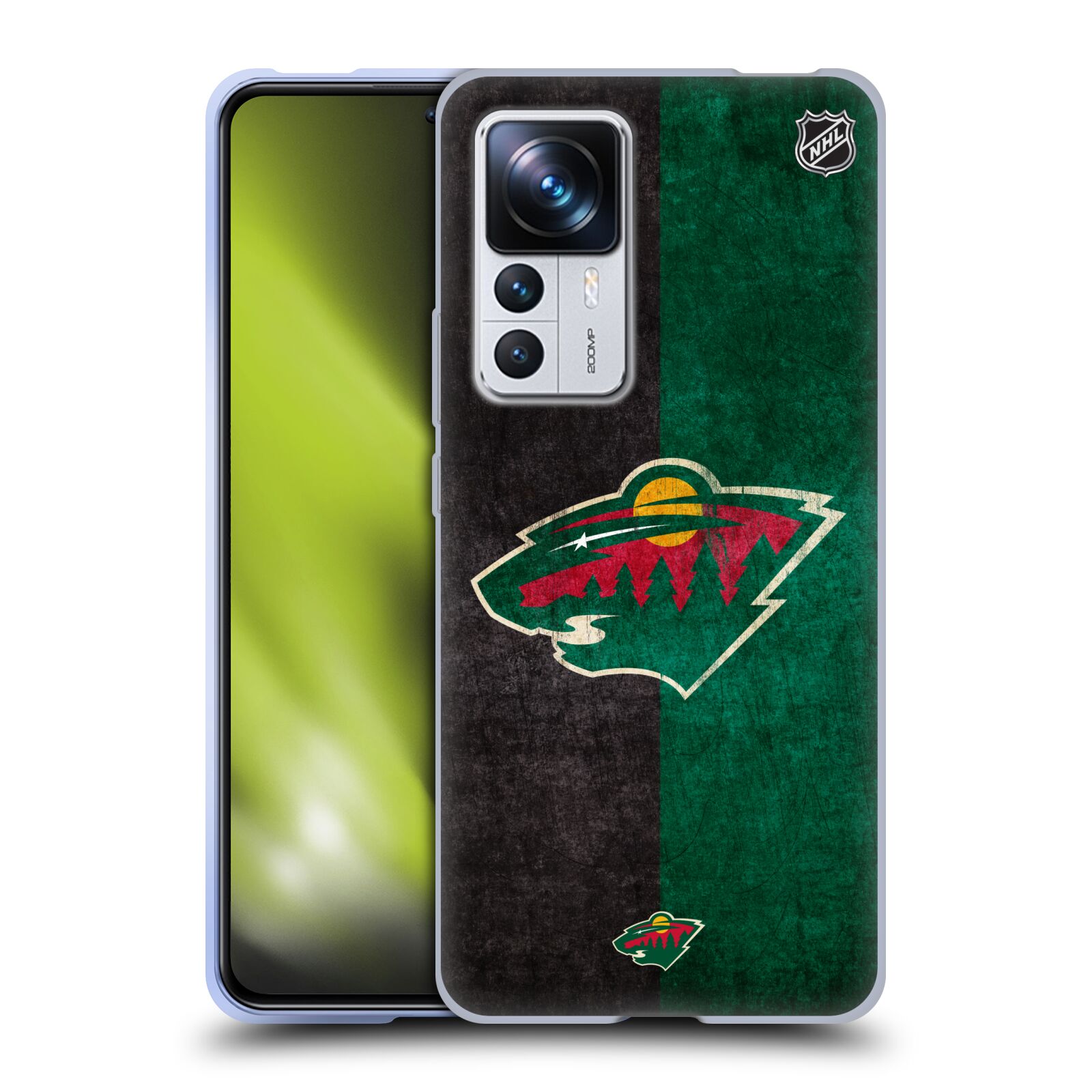 Silikonové pouzdro na mobil Xiaomi 12T / 12T Pro - NHL - Půlené logo Minnesota Wild (Silikonový kryt, obal, pouzdro na mobilní telefon Xiaomi 12T / 12T Pro s licencovaným motivem NHL - Půlené logo Minnesota Wild)