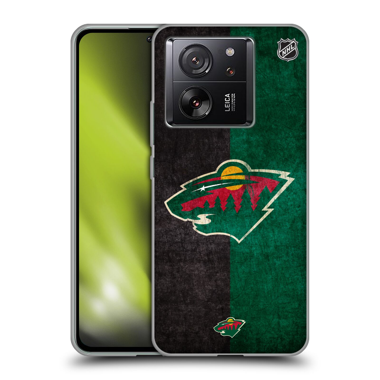 Silikonové pouzdro na mobil Xiaomi 13T / 13T Pro - NHL - Půlené logo Minnesota Wild (Silikonový kryt, obal, pouzdro na mobilní telefon Xiaomi 13T / 13T Pro s licencovaným motivem NHL - Půlené logo Minnesota Wild)