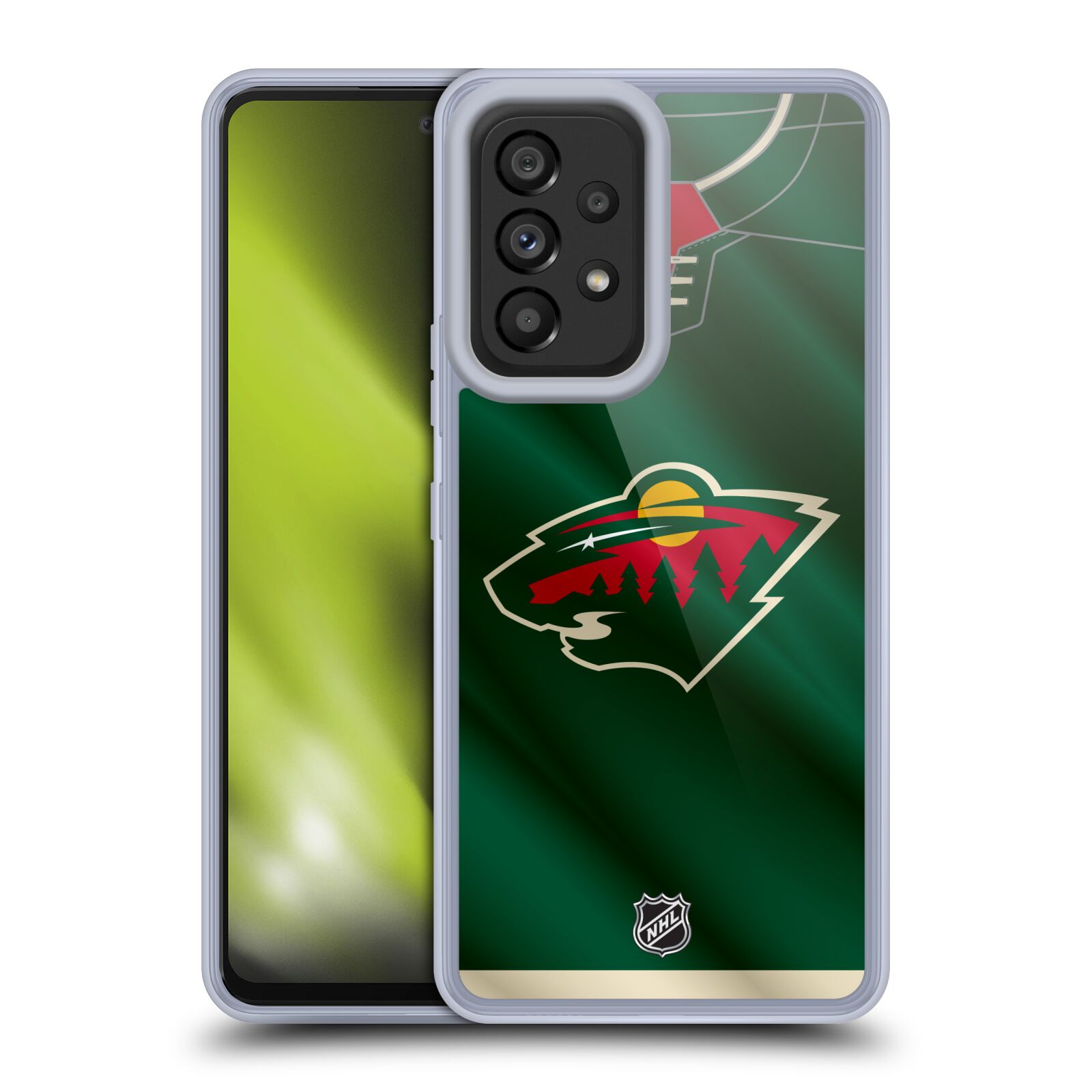 Silikonové pouzdro na mobil Samsung Galaxy A53 5G - NHL - Dres Minnesota Wild (Silikonový kryt, obal, pouzdro na mobilní telefon Samsung Galaxy A53 5G s licencovaným motivem NHL - Dres Minnesota Wild)