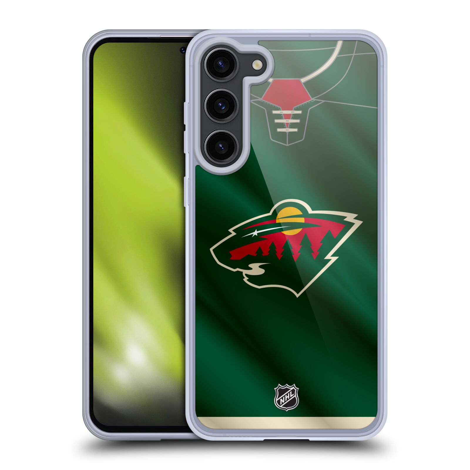 Silikonové pouzdro na mobil Samsung Galaxy S23 Plus - NHL - Dres Minnesota Wild (Silikonový kryt, obal, pouzdro na mobilní telefon Samsung Galaxy S23 Plus s licencovaným motivem NHL - Dres Minnesota Wild)
