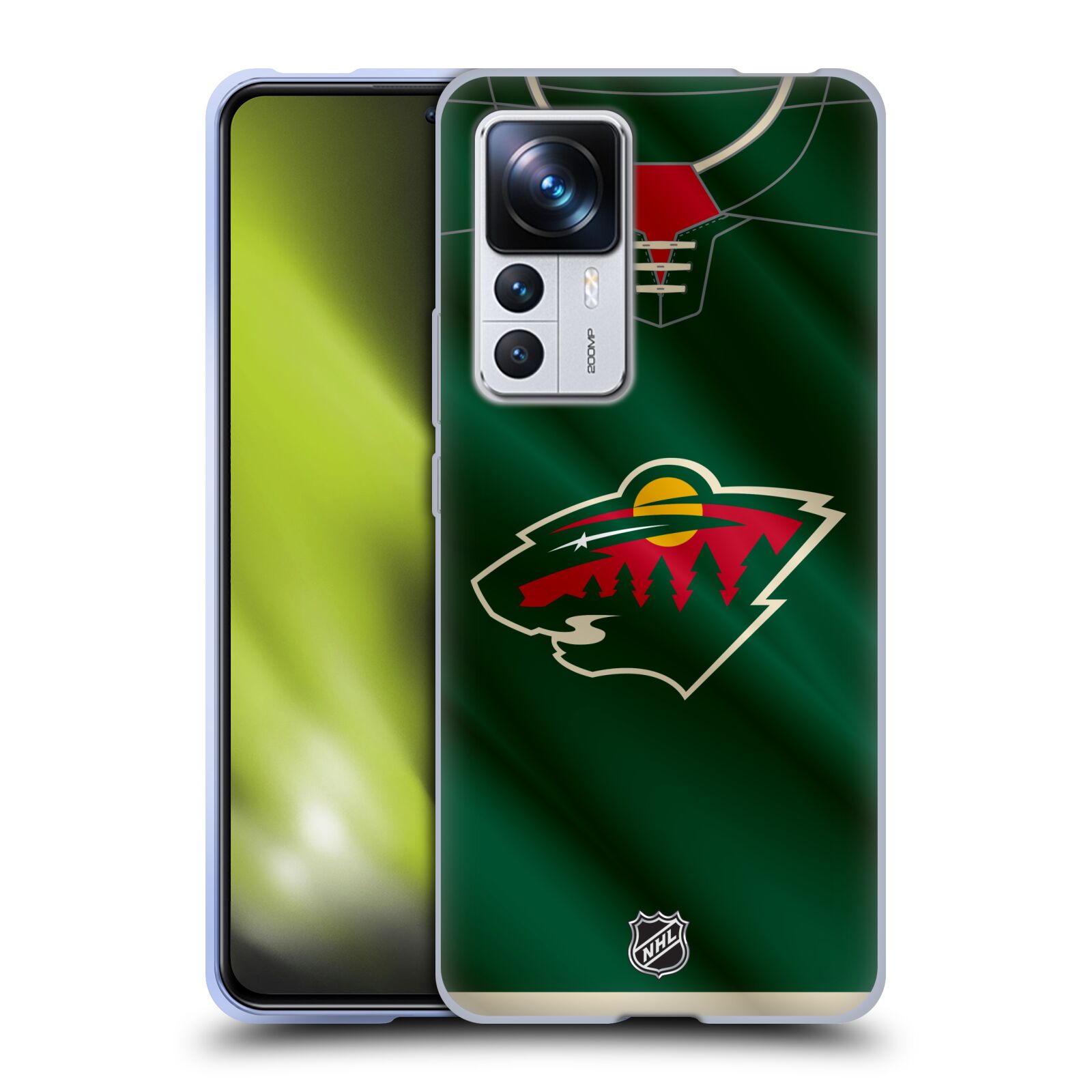 Silikonové pouzdro na mobil Xiaomi 12T / 12T Pro - NHL - Dres Minnesota Wild (Silikonový kryt, obal, pouzdro na mobilní telefon Xiaomi 12T / 12T Pro s licencovaným motivem NHL - Dres Minnesota Wild)