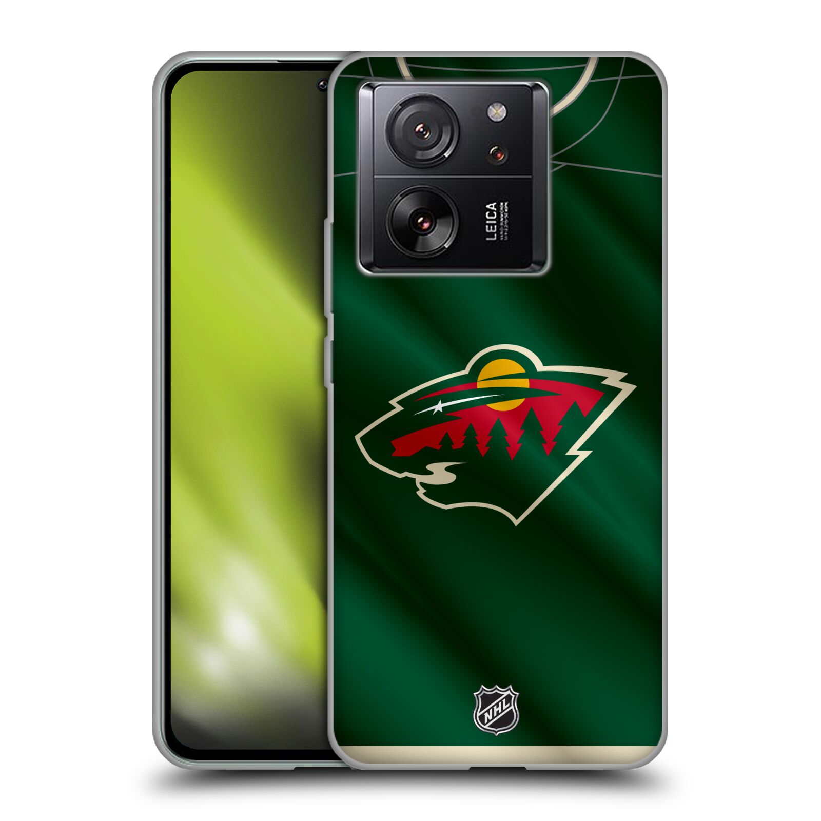Silikonové pouzdro na mobil Xiaomi 13T / 13T Pro - NHL - Dres Minnesota Wild (Silikonový kryt, obal, pouzdro na mobilní telefon Xiaomi 13T / 13T Pro s licencovaným motivem NHL - Dres Minnesota Wild)