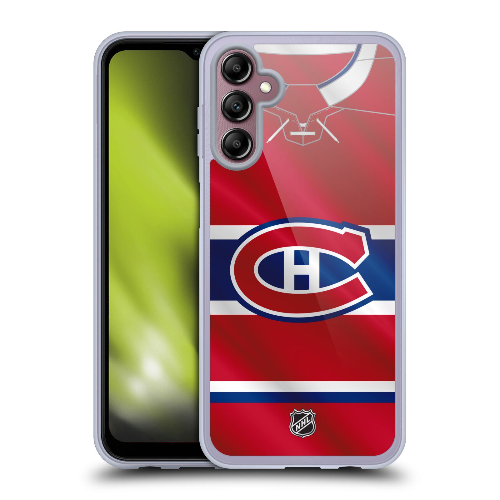 Silikonové pouzdro na mobil Samsung Galaxy A14 5G / LTE - NHL - Dres Montreal Canadiens (Silikonový kryt, obal, pouzdro na mobilní telefon Samsung Galaxy A14 5G / LTE s licencovaným motivem NHL - Dres Montreal Canadiens)