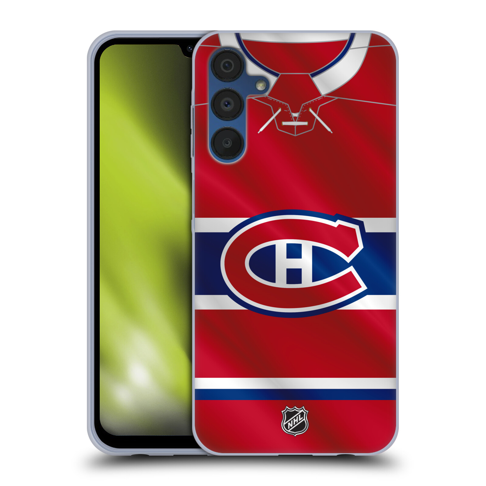Silikonové pouzdro na mobil Samsung Galaxy A15 / A15 5G - NHL - Dres Montreal Canadiens (Silikonový kryt, obal, pouzdro na mobilní telefon Samsung Galaxy A15 / A15 5G s licencovaným motivem NHL - Dres Montreal Canadiens)
