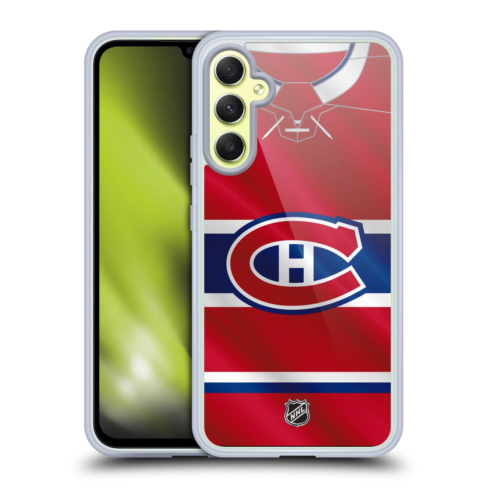 Silikonové pouzdro na mobil Samsung Galaxy A34 5G - NHL - Dres Montreal Canadiens (Silikonový kryt, obal, pouzdro na mobilní telefon Samsung Galaxy A34 5G s licencovaným motivem NHL - Dres Montreal Canadiens)