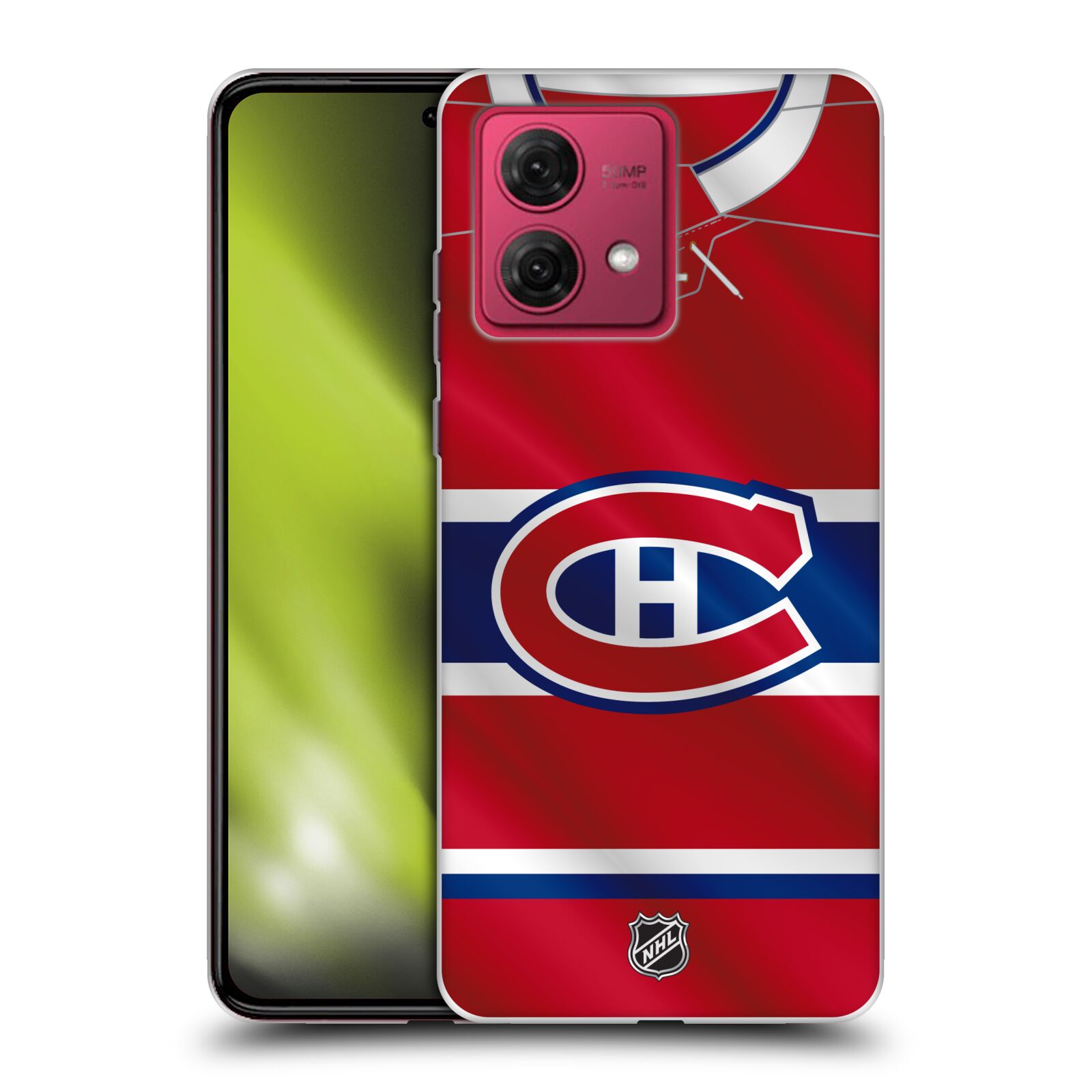 Silikonové pouzdro na mobil Motorola Moto G84 5G - NHL - Dres Montreal Canadiens (Silikonový kryt, obal, pouzdro na mobilní telefon Motorola Moto G84 5G s licencovaným motivem NHL - Dres Montreal Canadiens)
